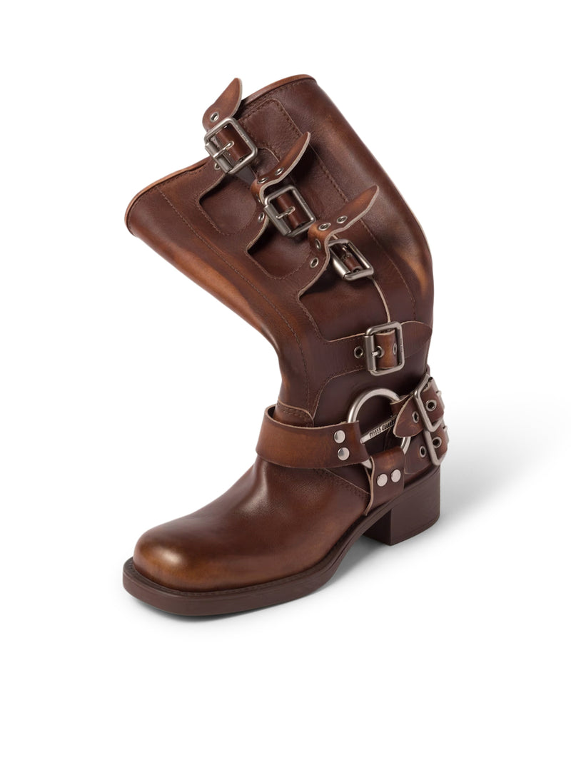 Miu Miu Women Leather Boots MIU MIU