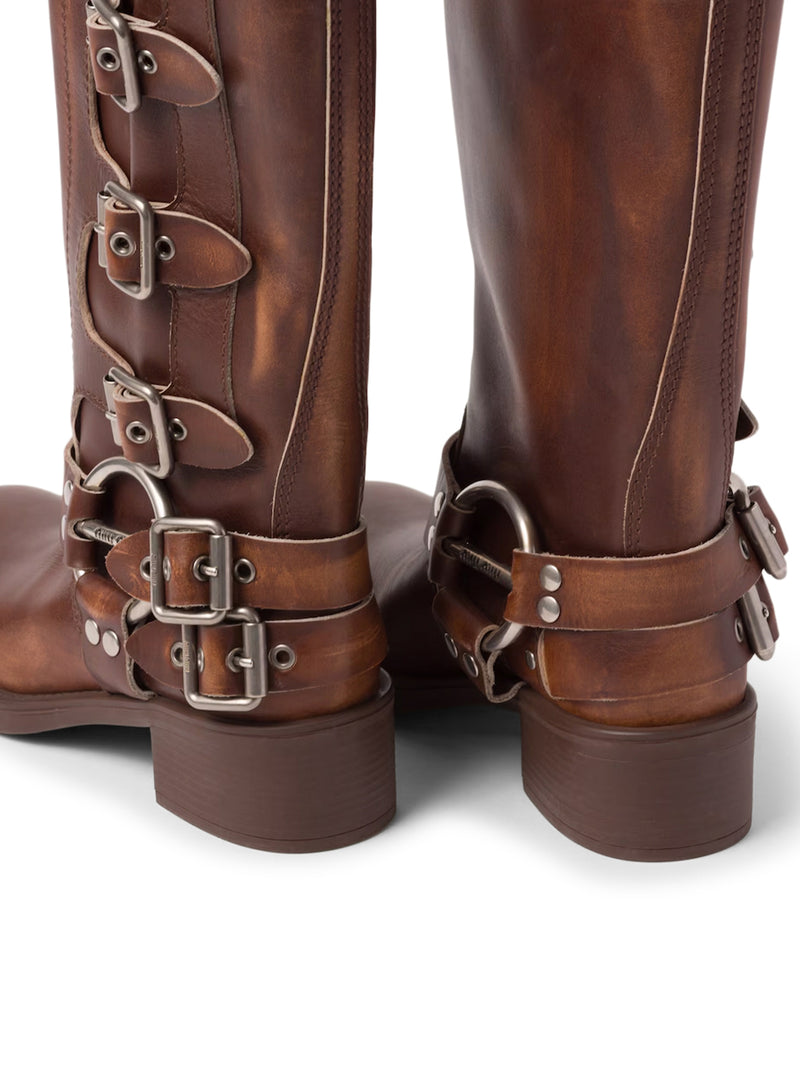 Miu Miu Women Leather Boots MIU MIU