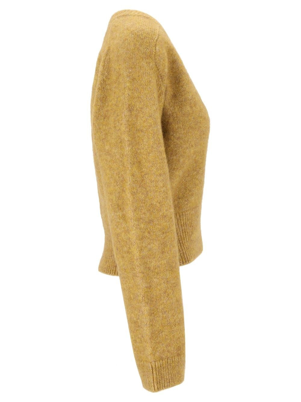 Ganni Women Melange Mohair Deep V-Neck GANNI