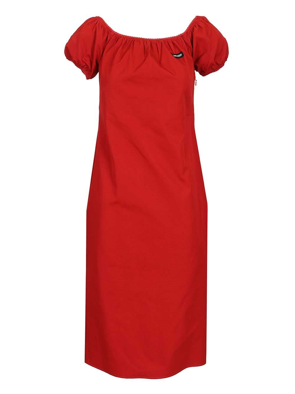 Miu Miu Women Cotton Midi Dress MIU MIU