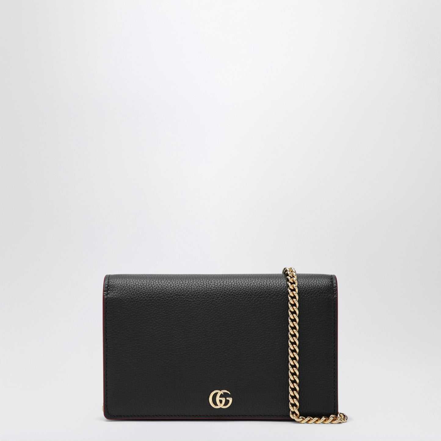 Gucci Gg Marmont Wallet With Chain Black/Red Women GUCCI