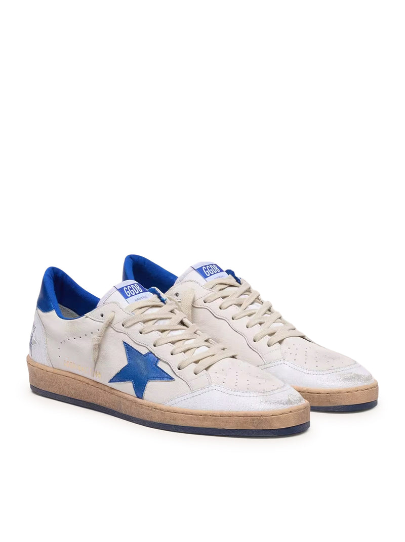 Golden Goose Deluxe Brand Men Ball-Star Wishes In White Nappa With Blue Star And Heel GOLDEN GOOSE