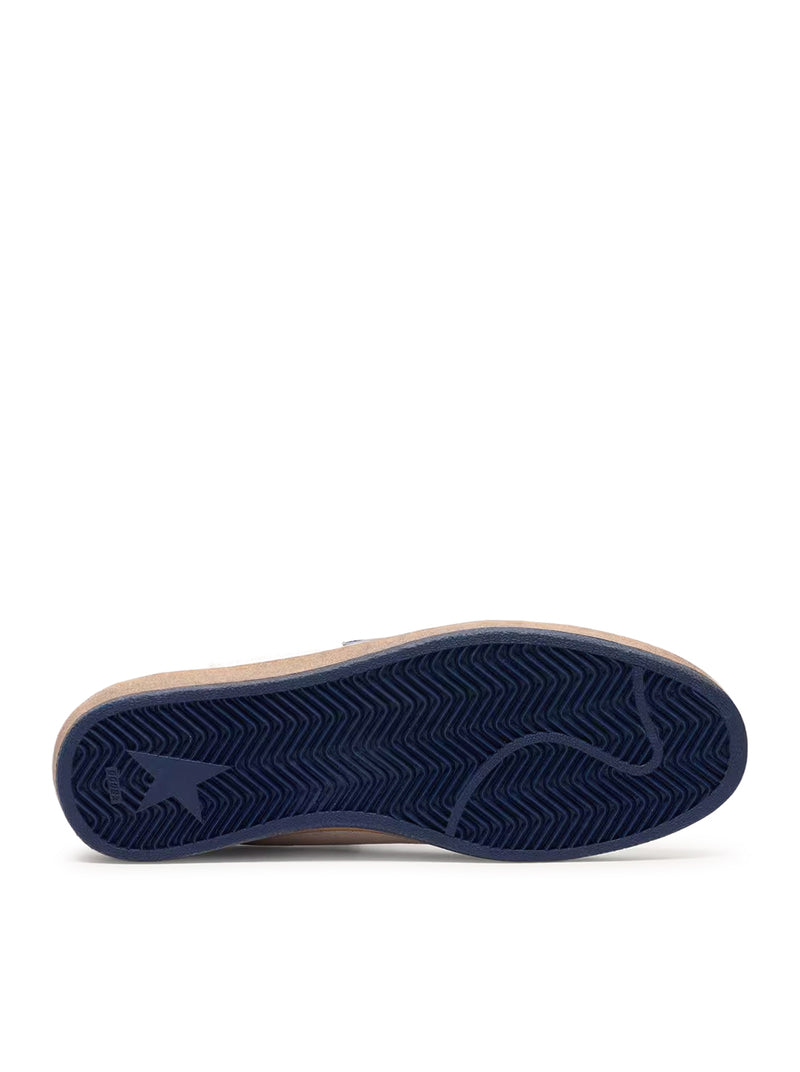Golden Goose Deluxe Brand Men Ball-Star Wishes In White Nappa With Blue Star And Heel GOLDEN GOOSE