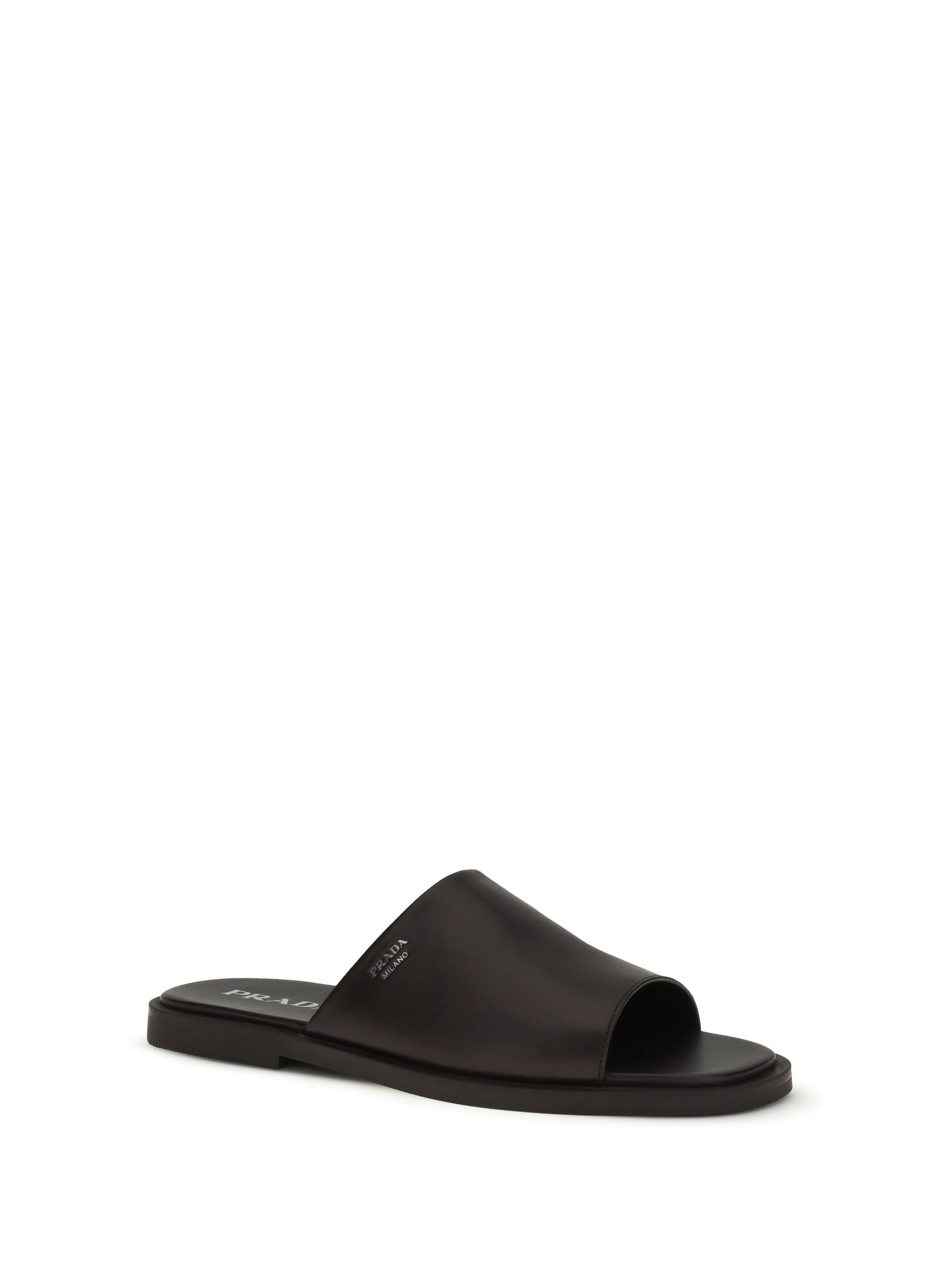Prada Men Leather Slide Sandals PRADA