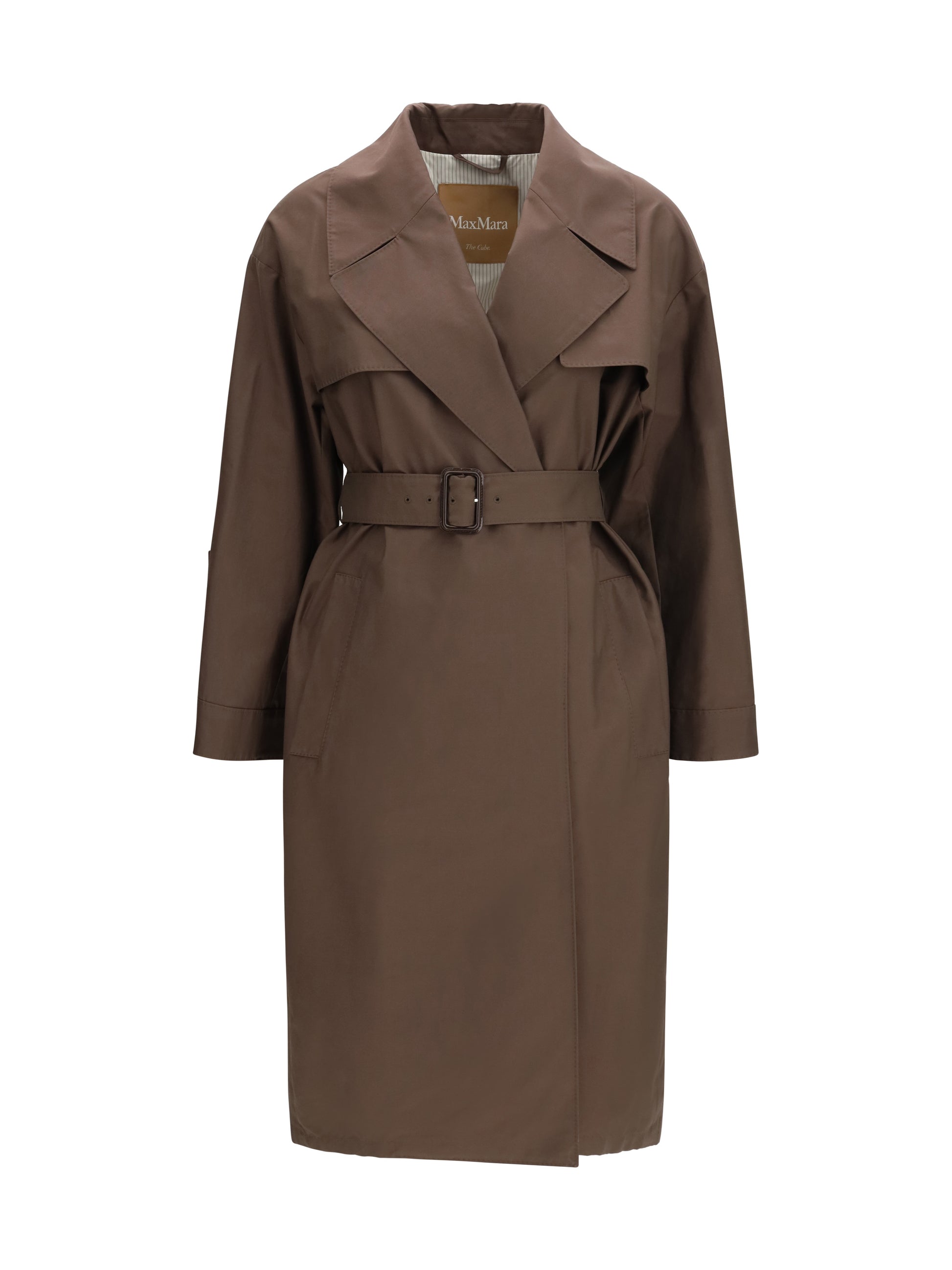 Max Mara The Cube Women Double-Breasted Cotton-Blend Trench Coat MAX MARA THE CUBE