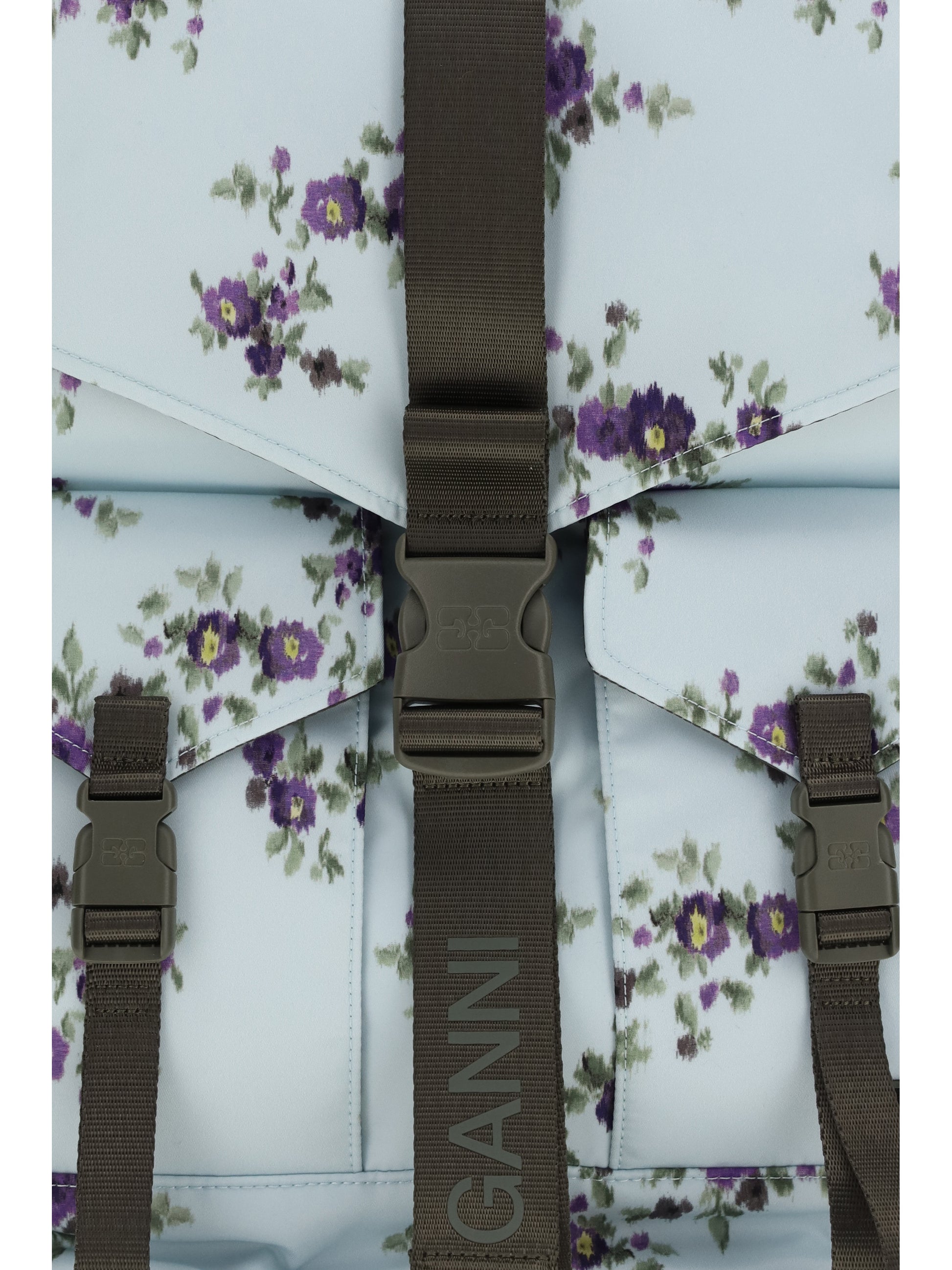 Ganni Women Re-Tech Nylon Backpack With Floral Pattern GANNI