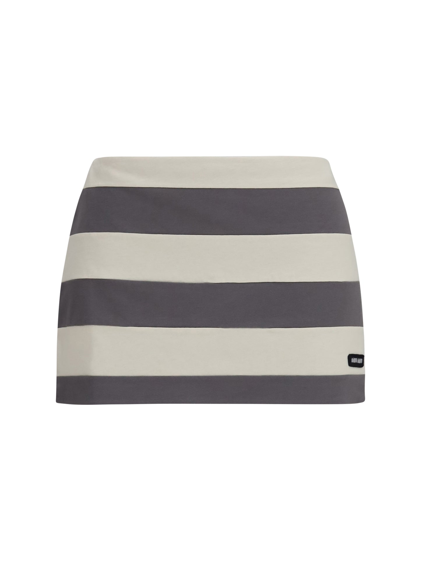 Miu Miu Women Striped Cotton Mini Skirt MIU MIU