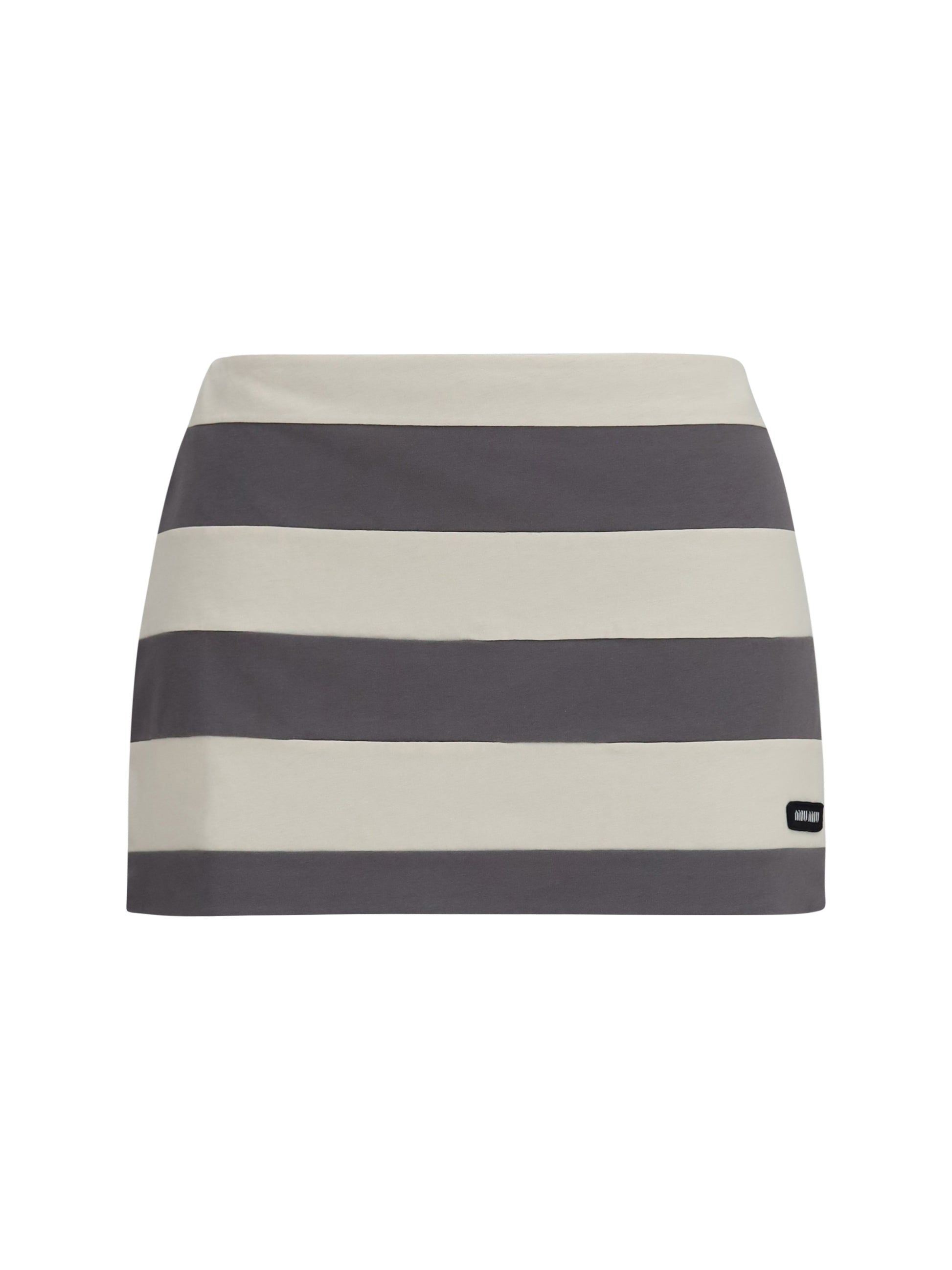 Miu Miu Women Striped Cotton Mini Skirt MIU MIU