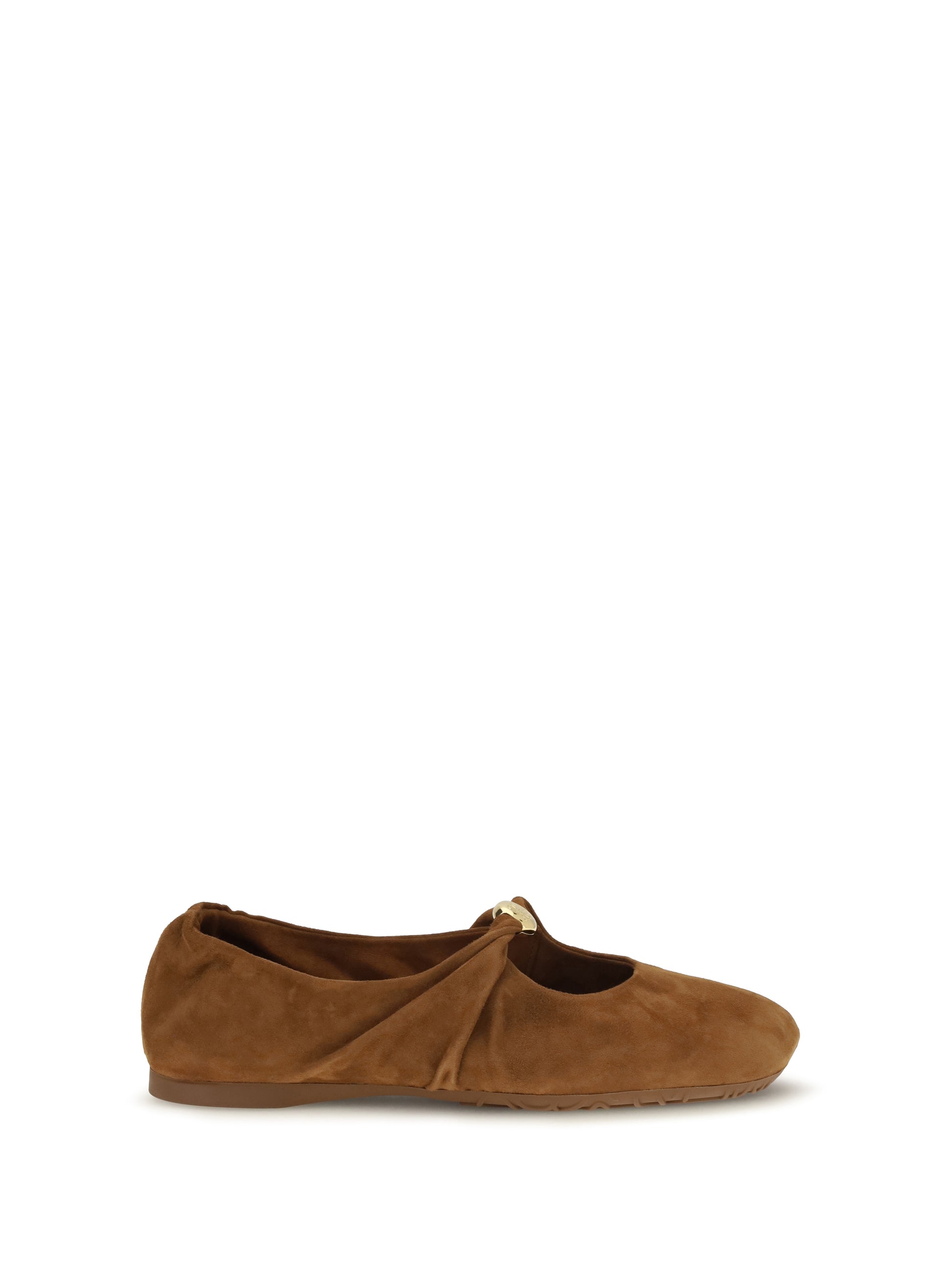 Loewe Women Pebble Soft Ballerinas In Suede Goatskin LOEWE