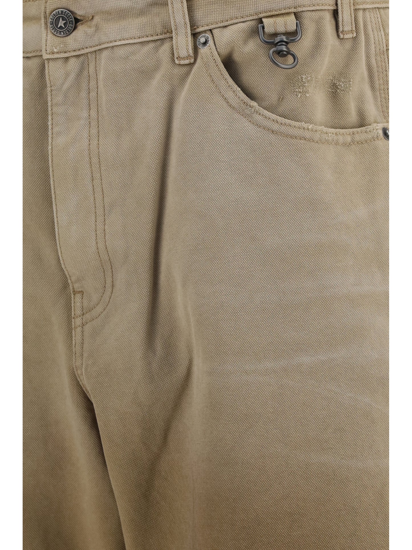 Golden Goose Men Cotton Pants With Check Detail GOLDEN GOOSE