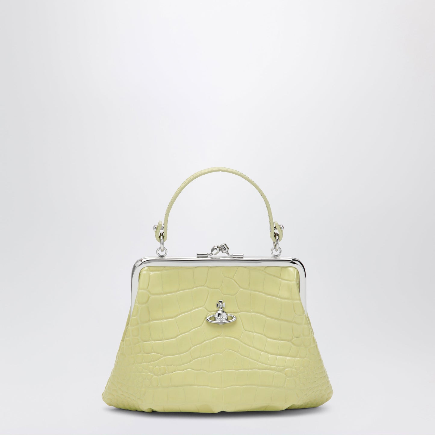 Vivienne Westwood Granny Frame Crocodile-Embossed Leather Purse, Lime Women VIVIENNE WESTWOOD