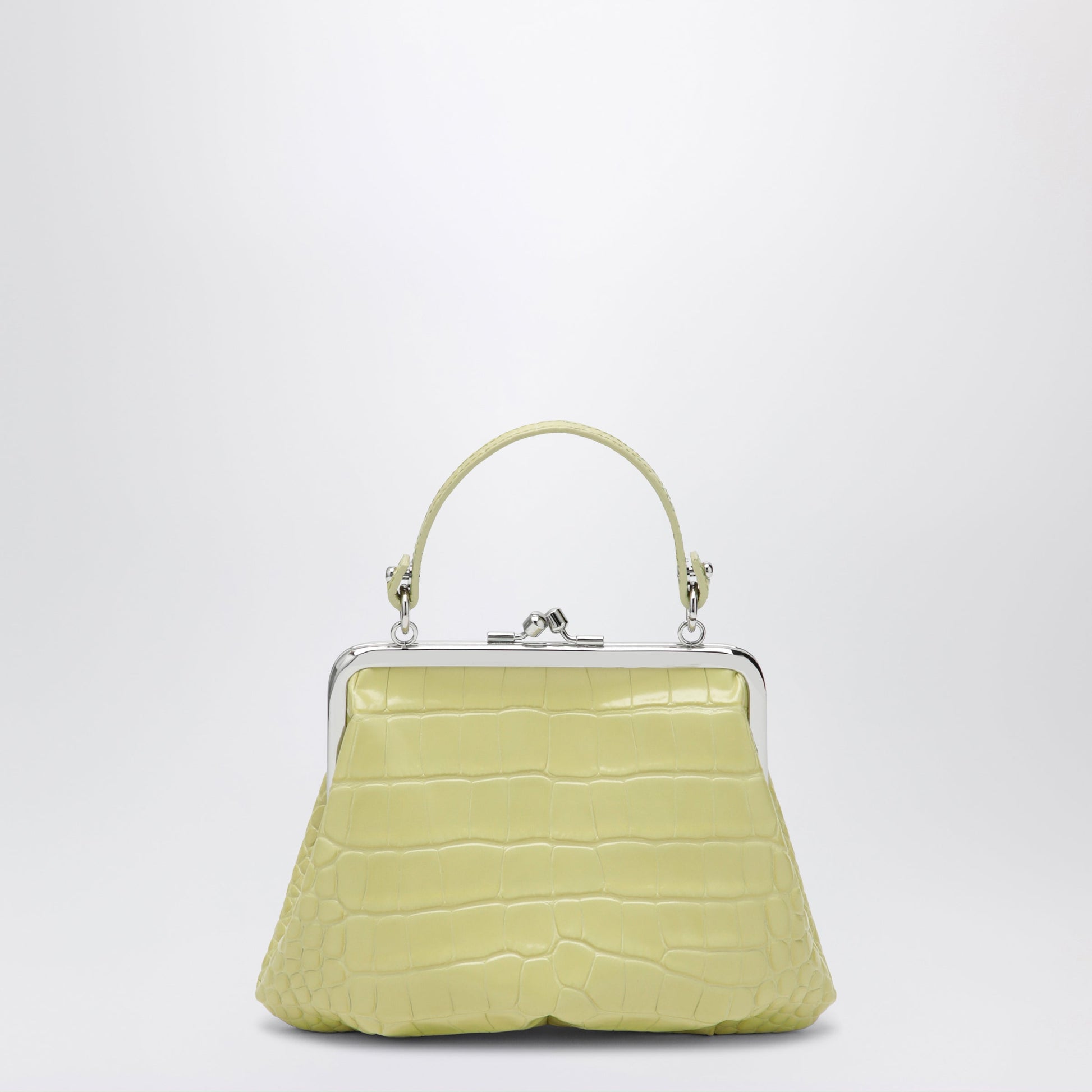 Vivienne Westwood Granny Frame Crocodile-Embossed Leather Purse, Lime Women VIVIENNE WESTWOOD