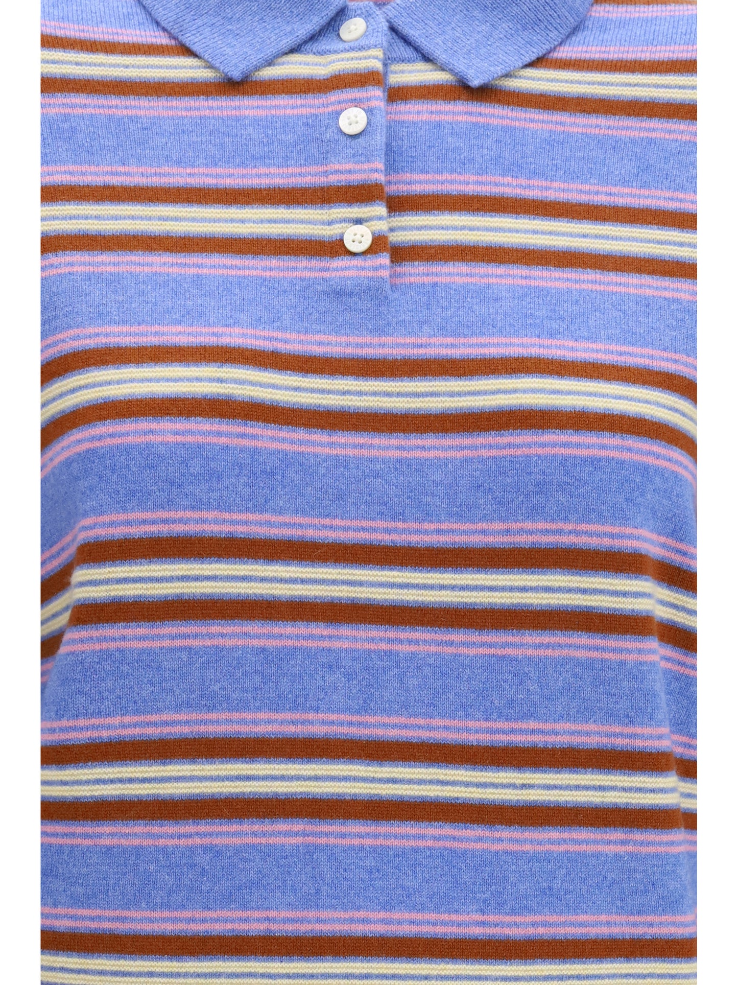 Guest In Residence Women College Striped Polo Sweater GUEST IN RESIDENCE