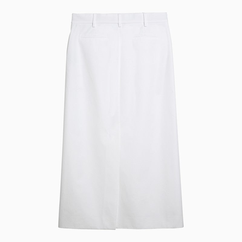 Valentino White Cotton Long Skirt Women