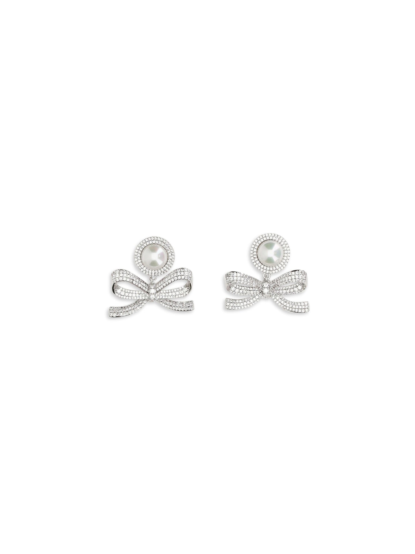 Self-Portrait Women Pearl Bow Drop Earrings SELF-PORTRAIT