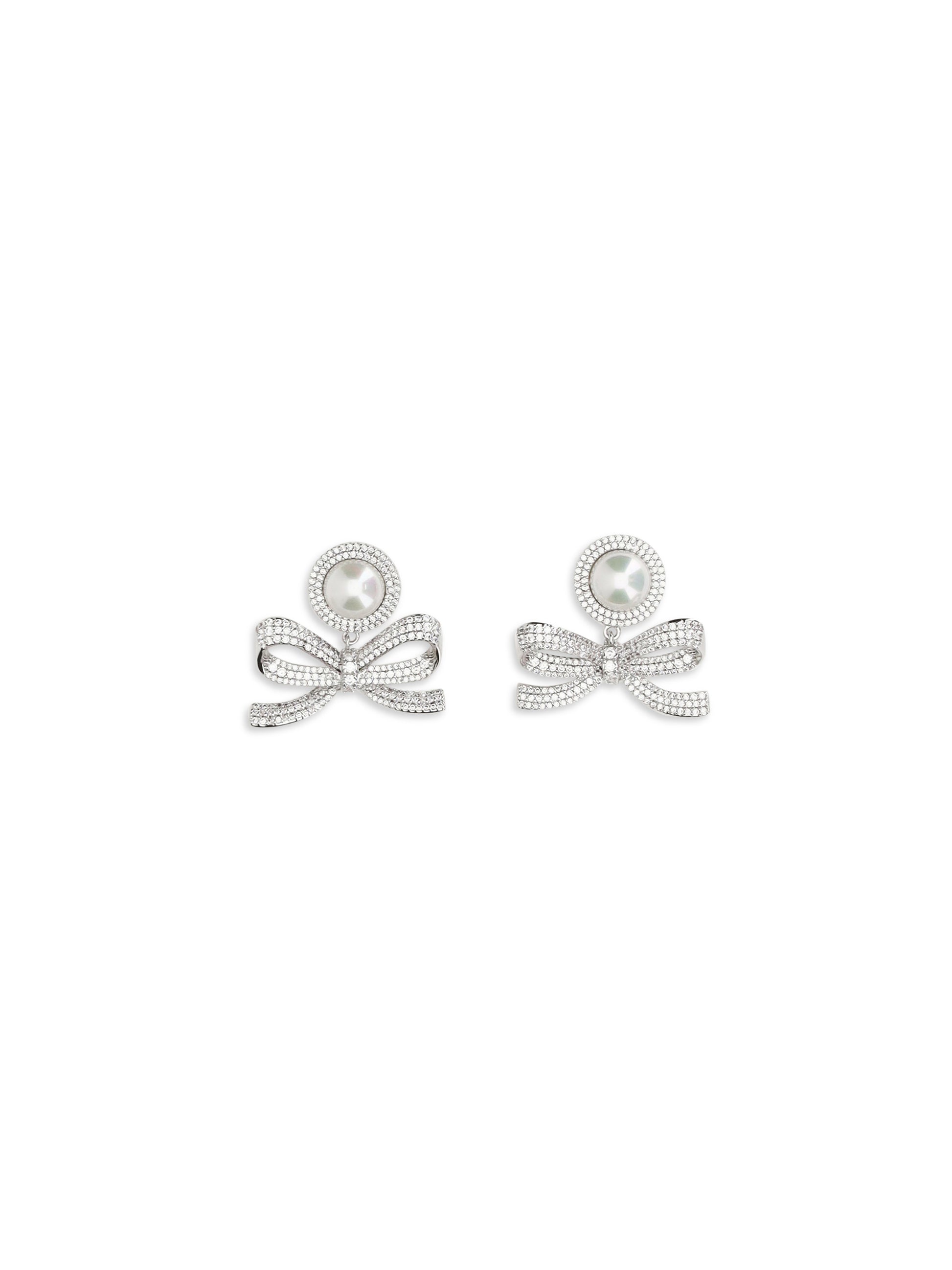 Self-Portrait Women Pearl Bow Drop Earrings SELF-PORTRAIT