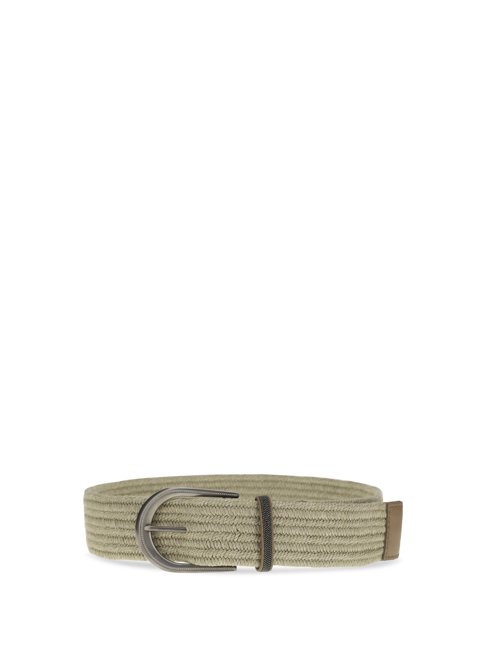 Brunello Cucinelli Women Braided Linen Belt With Shiny Loop BRUNELLO CUCINELLI