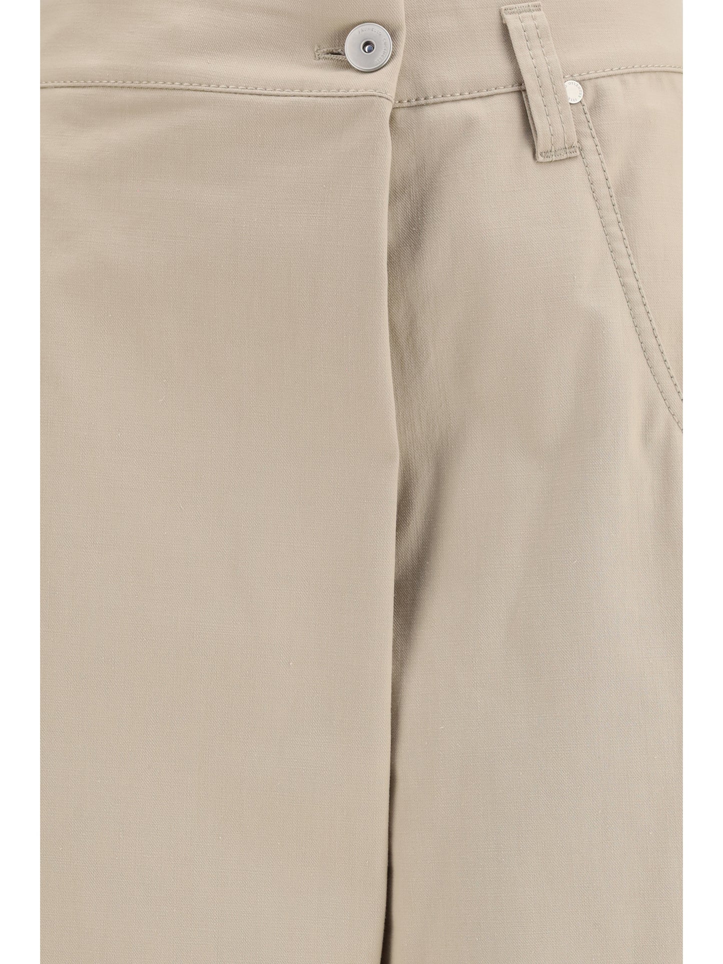 Brunello Cucinelli Women Cotton Loose Wrap Pants With Monili BRUNELLO CUCINELLI