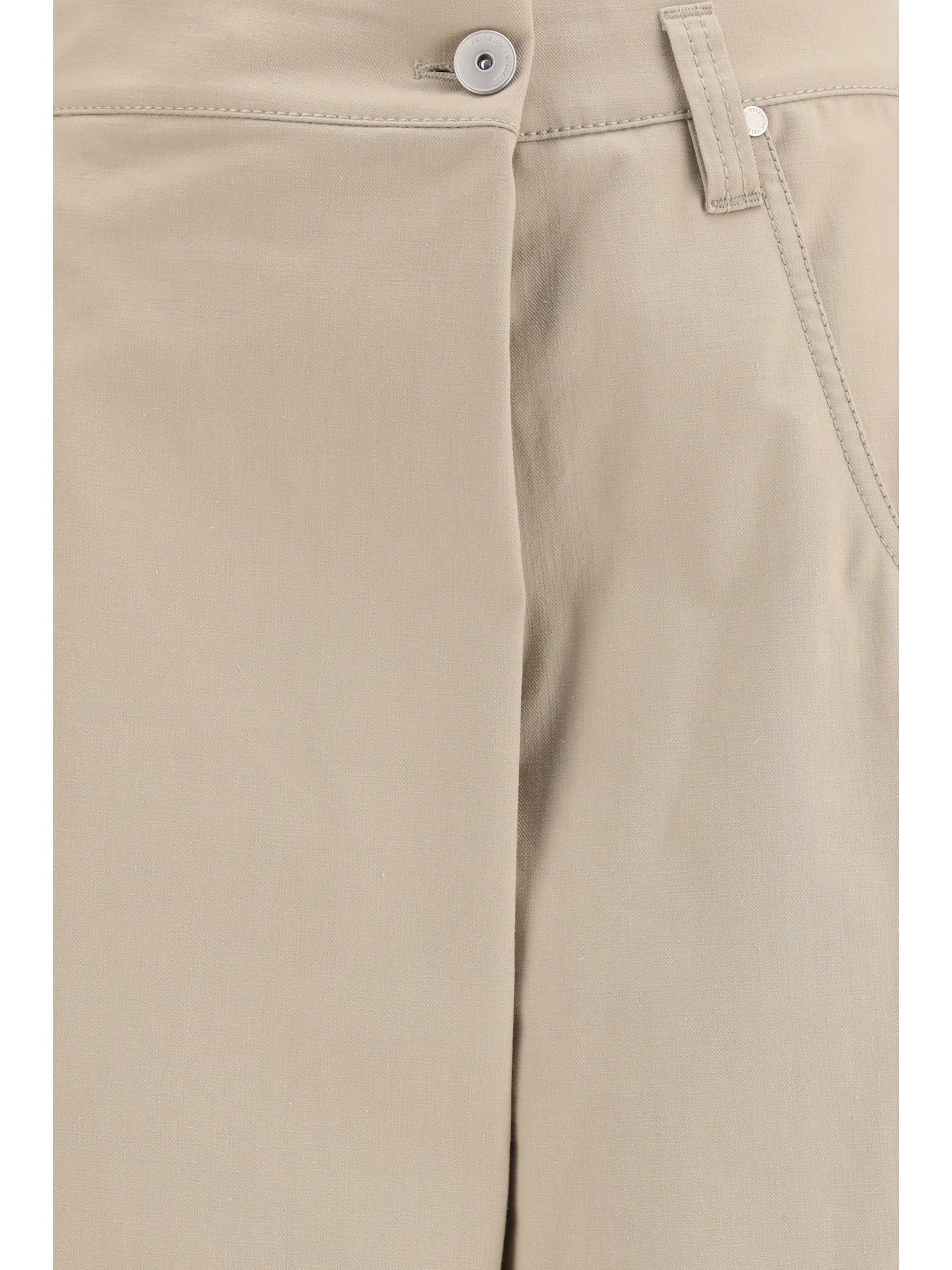 Brunello Cucinelli Women Cotton Loose Wrap Pants With Monili BRUNELLO CUCINELLI