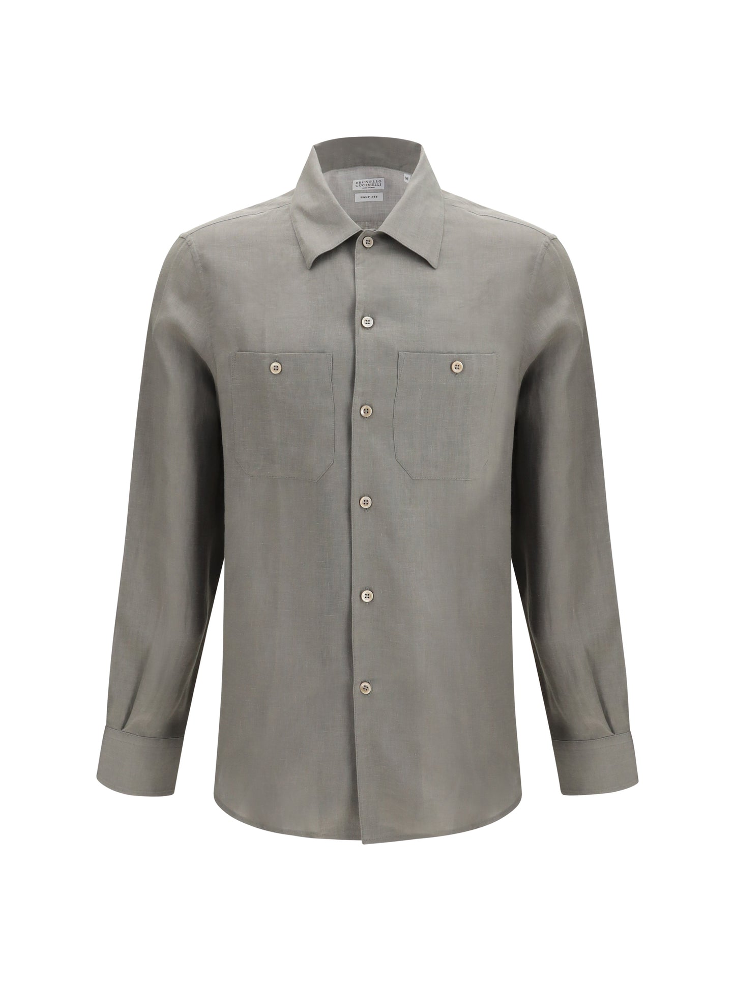 Brunello Cucinelli Men Easy-Fit Linen Shirt With Chest Pockets BRUNELLO CUCINELLI