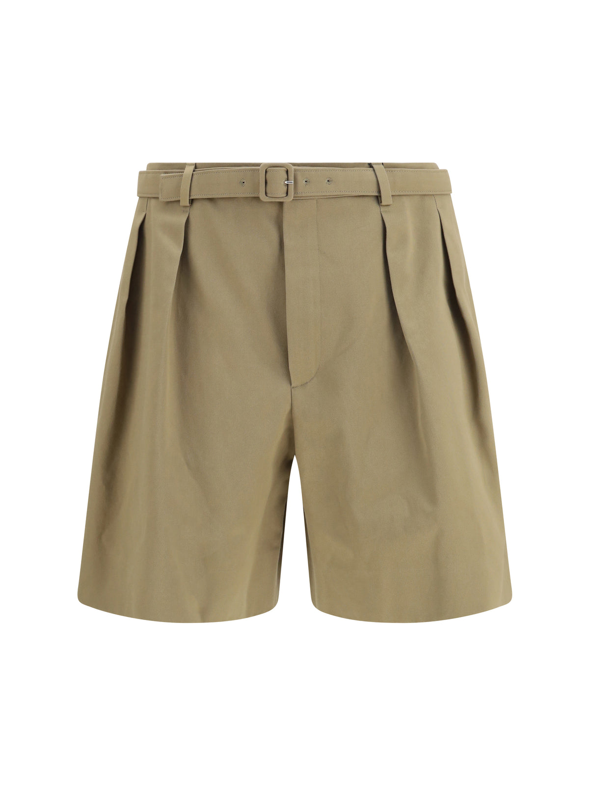 Saint Laurent Men Pleated Belt Shorts