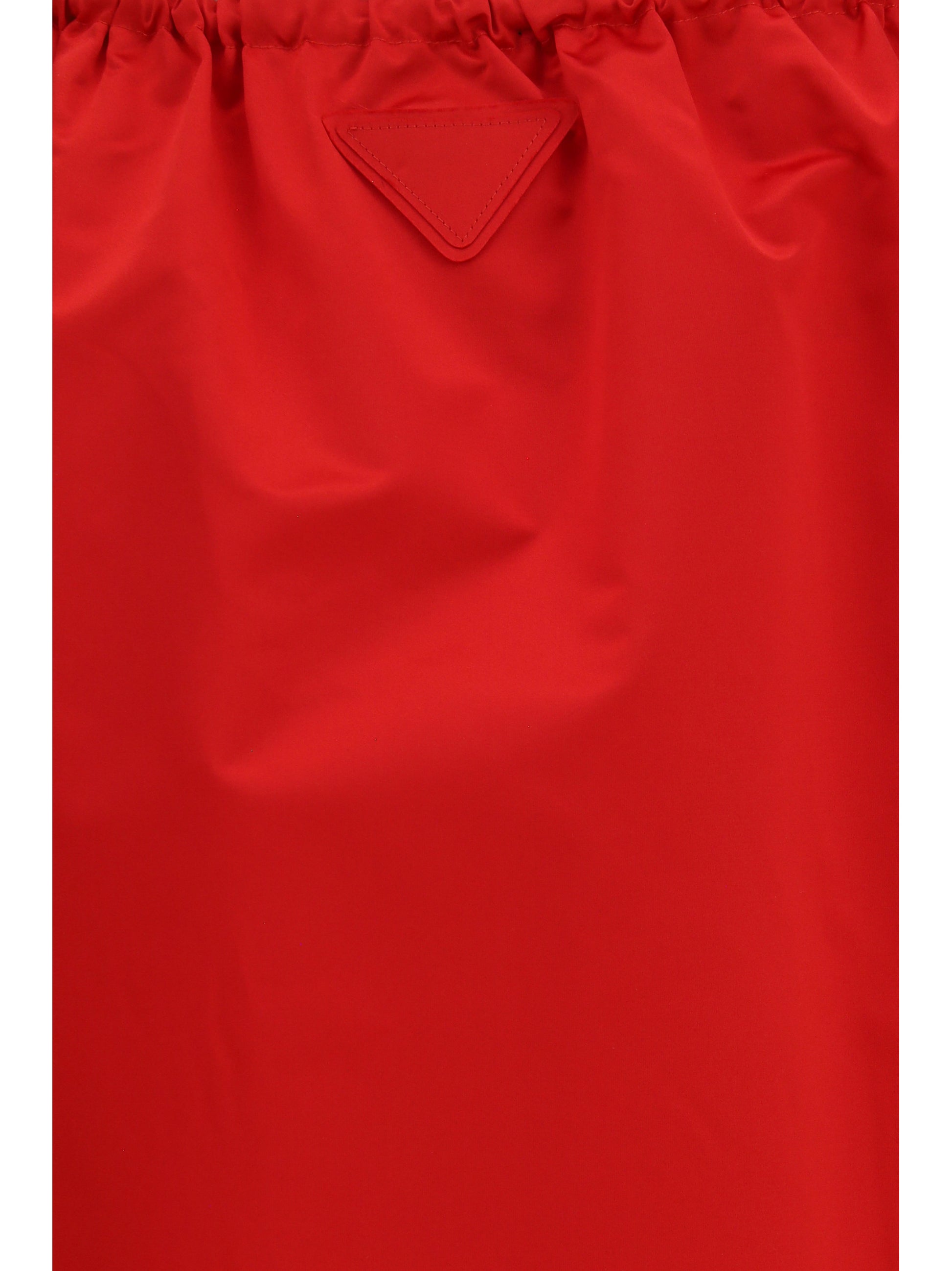 Prada Women Satin Midi Skirt With Drawstring PRADA