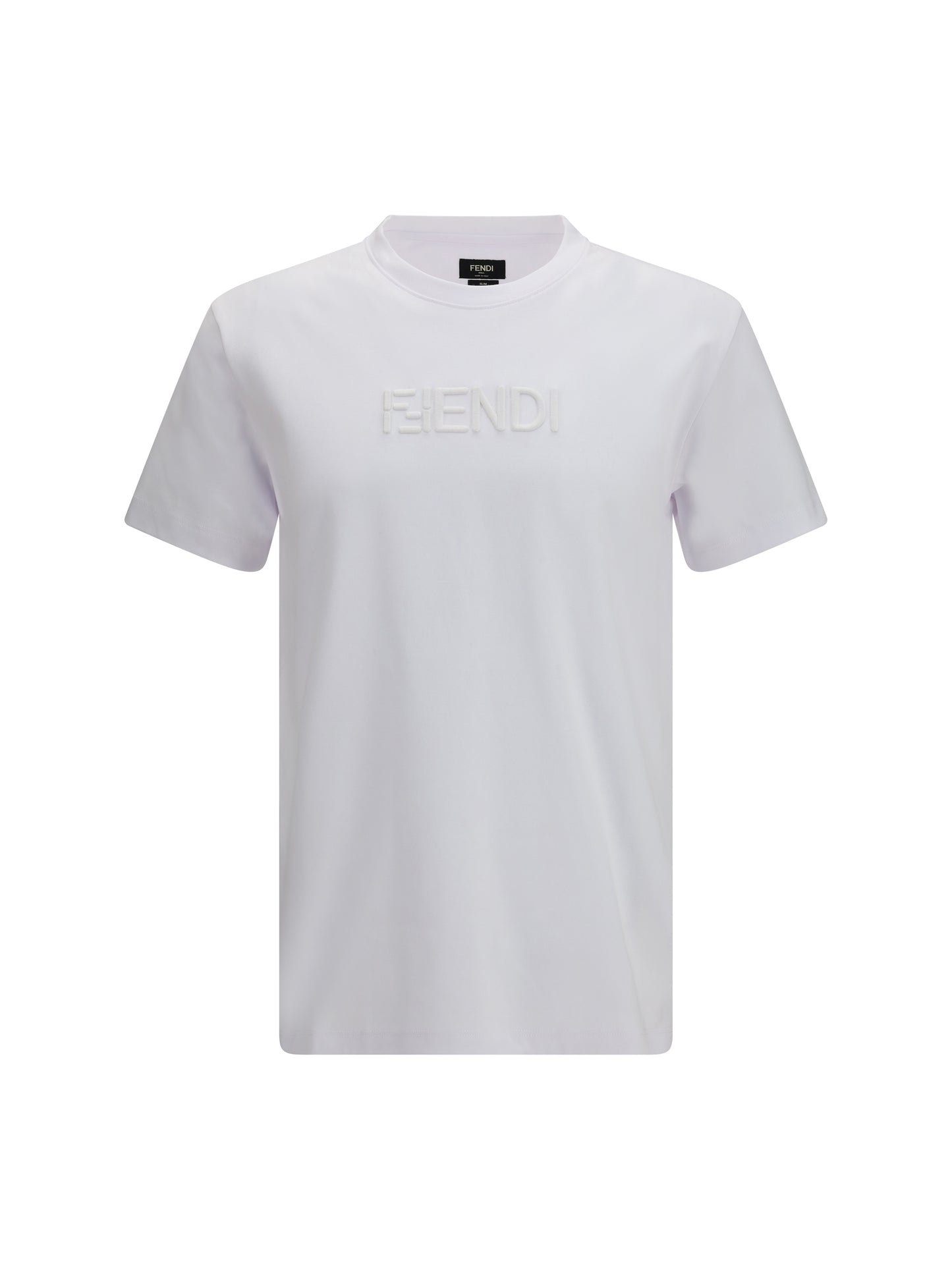 Fendi Men Cotton T-Shirt With Embroidered Logo FENDI