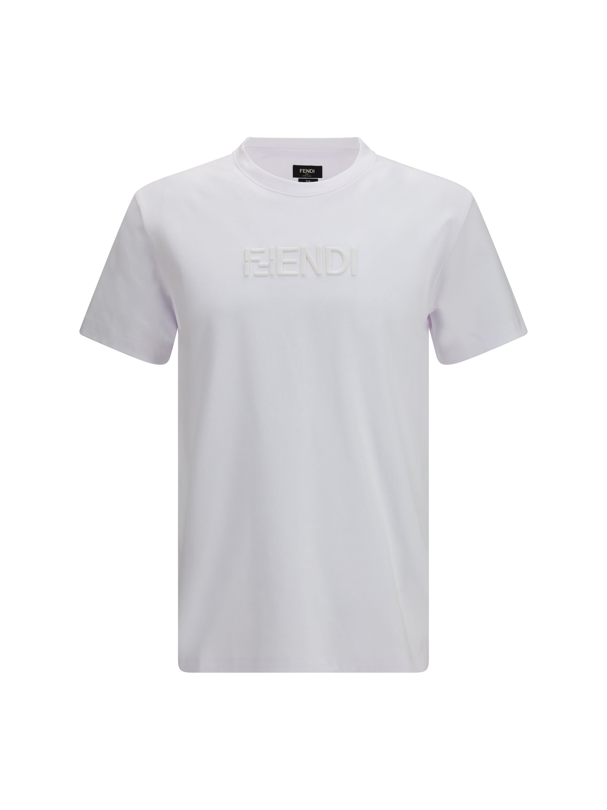 Fendi Men Cotton T-Shirt With Embroidered Logo FENDI