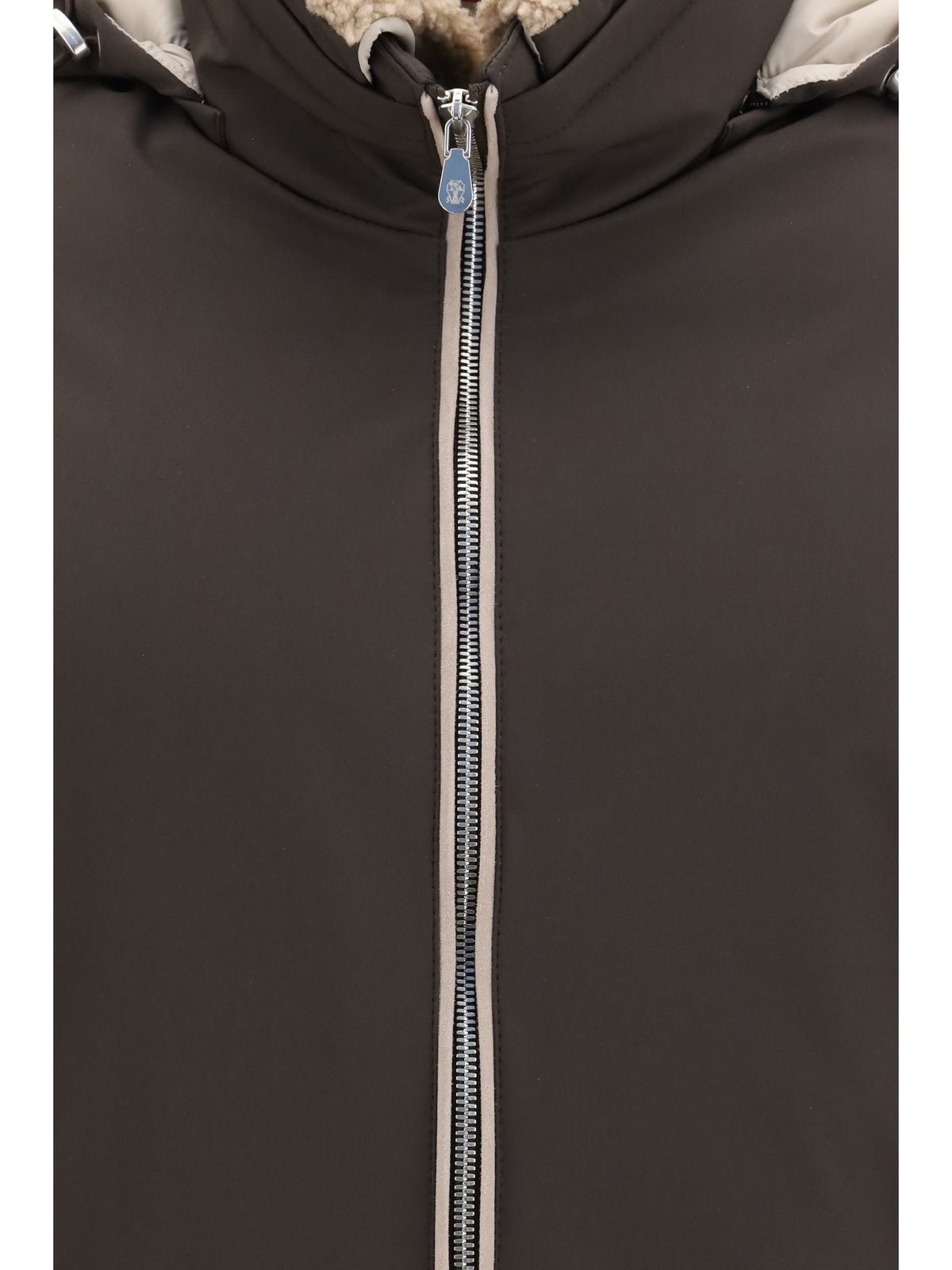 Brunello Cucinelli Men Nylon Down Jacket With Removable Hood BRUNELLO CUCINELLI