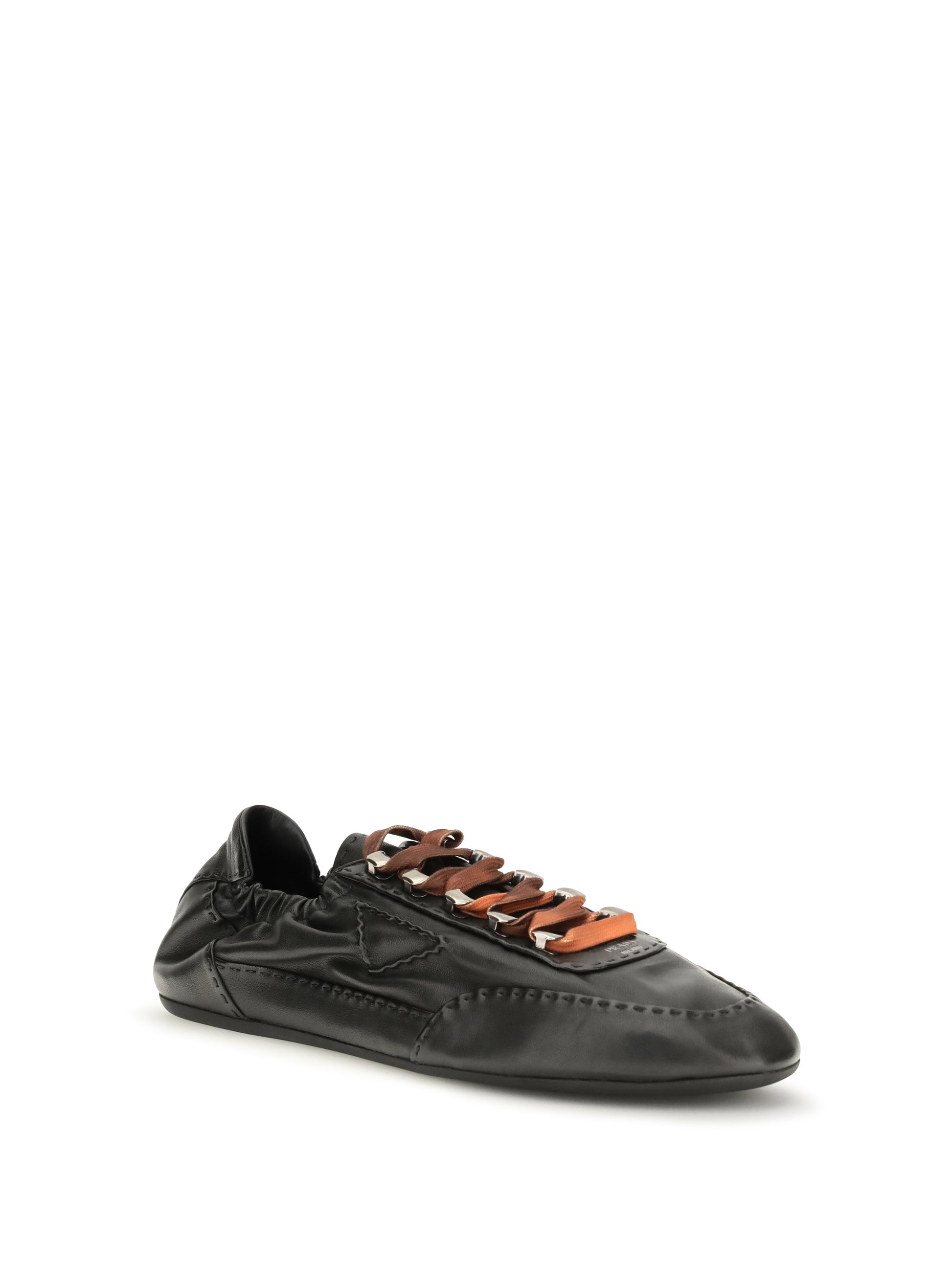 Prada Men Collapse Aged Nappa Leather Sneakers PRADA