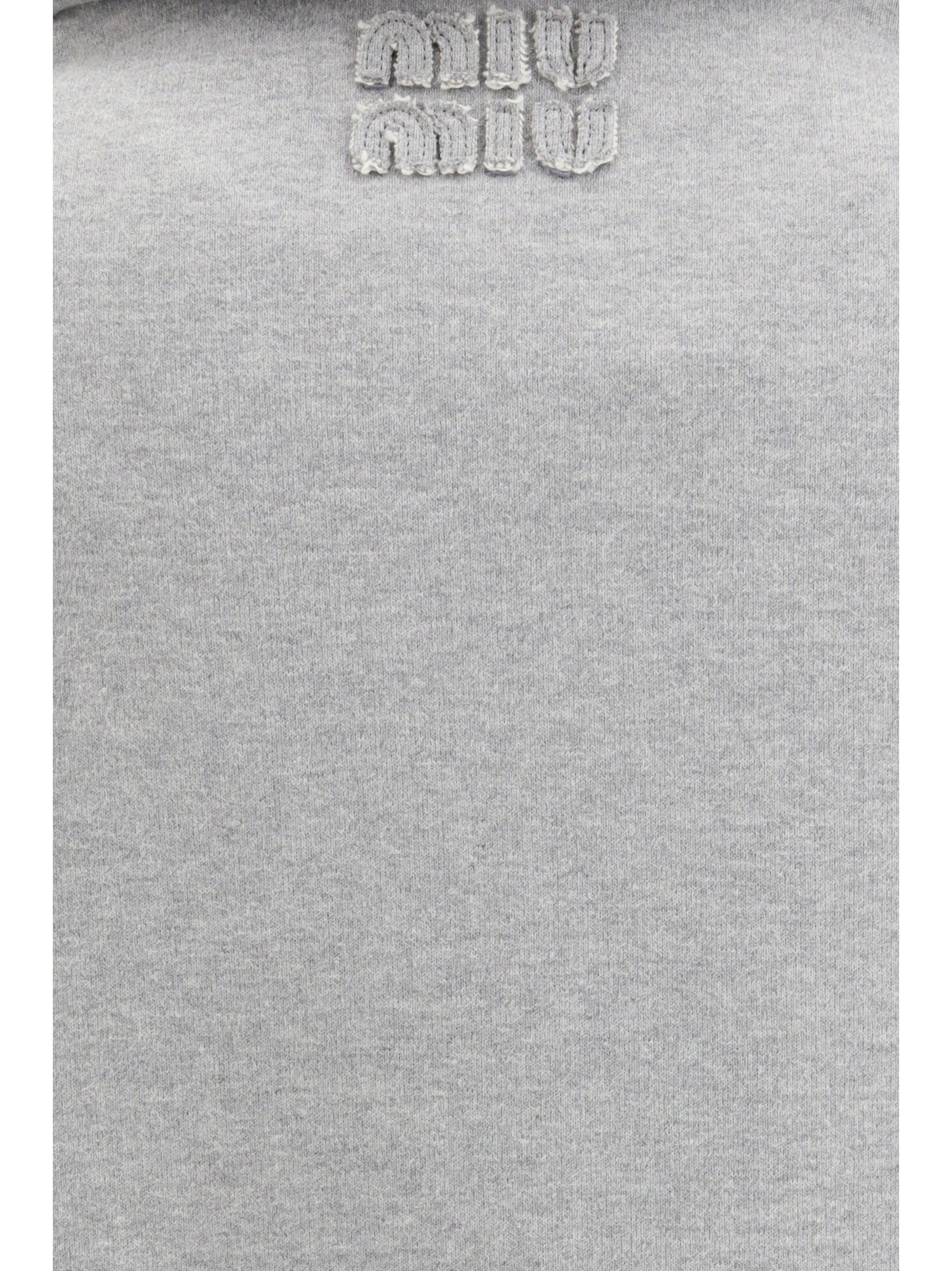Miu Miu Women Sweatshirt With Oblique Zip Closure MIU MIU