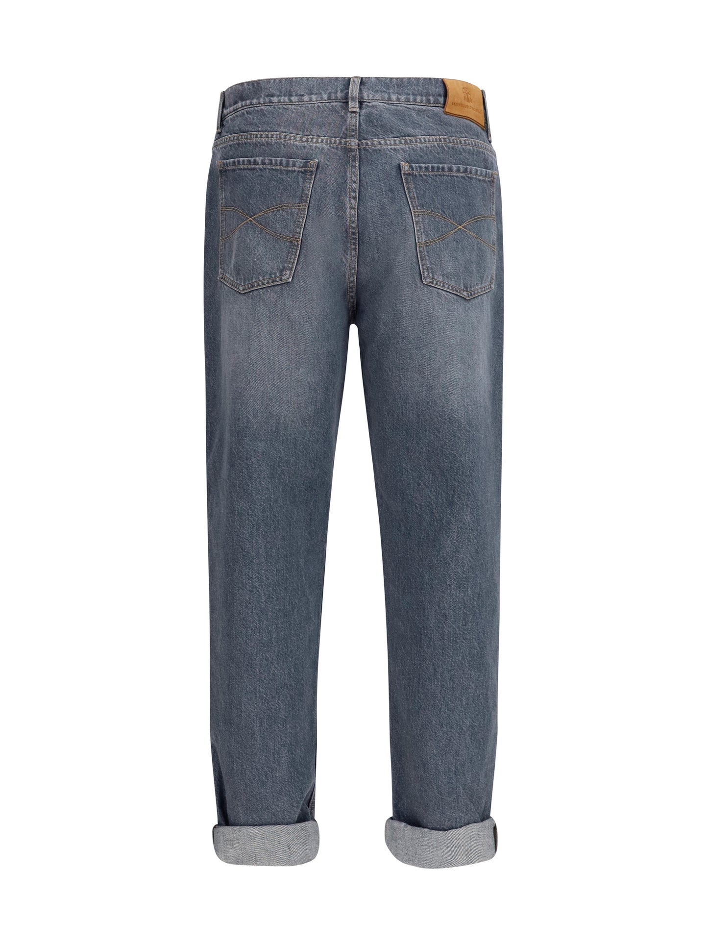 Brunello Cucinelli Men Straight-Leg Turn-Up Jeans BRUNELLO CUCINELLI