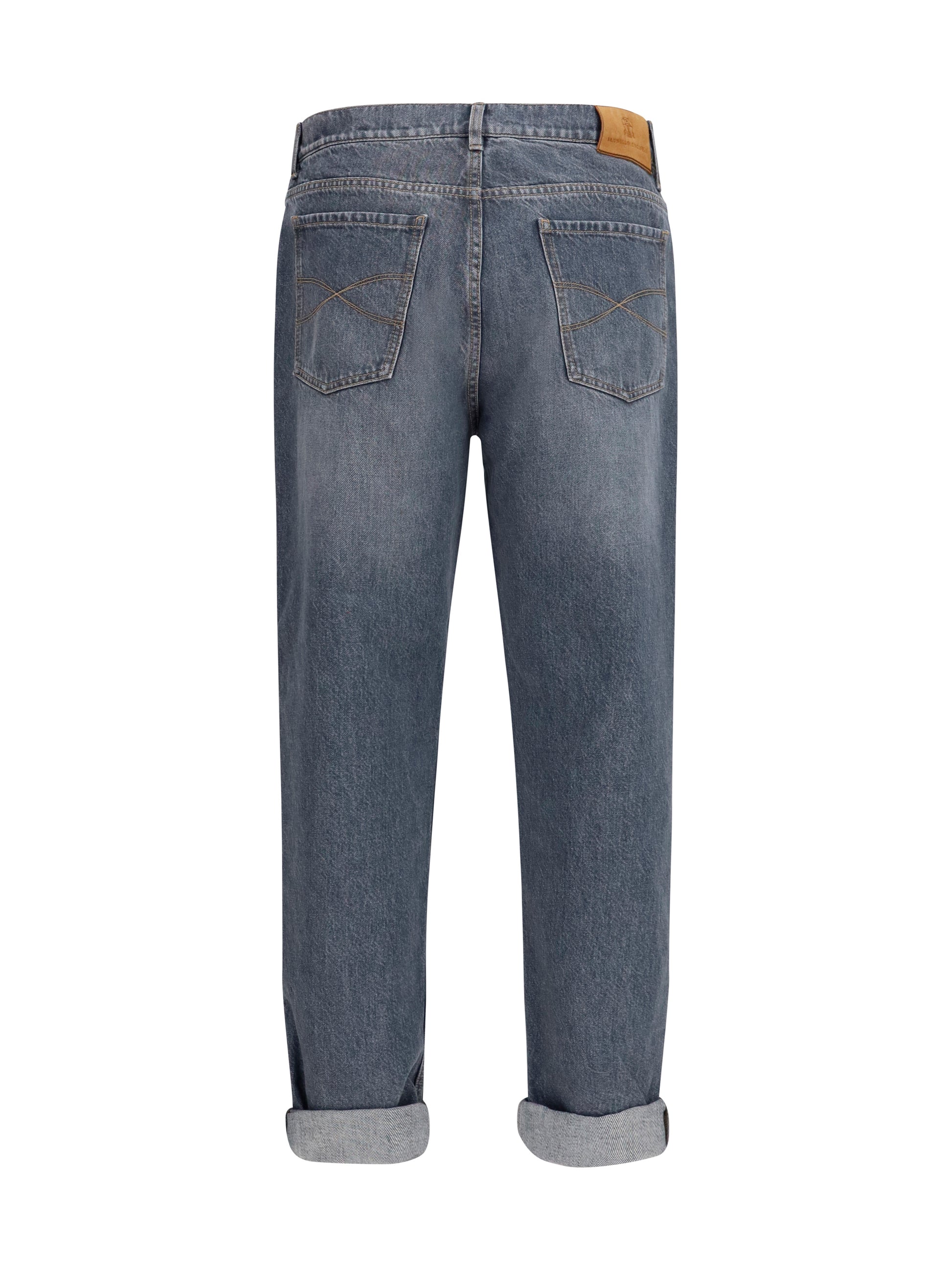 Brunello Cucinelli Men Straight-Leg Turn-Up Jeans BRUNELLO CUCINELLI