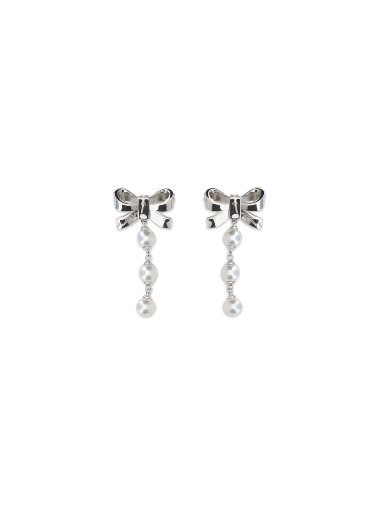 Self-Portrait Women Crystal Bow And Pearl Drop Earrings SELF-PORTRAIT