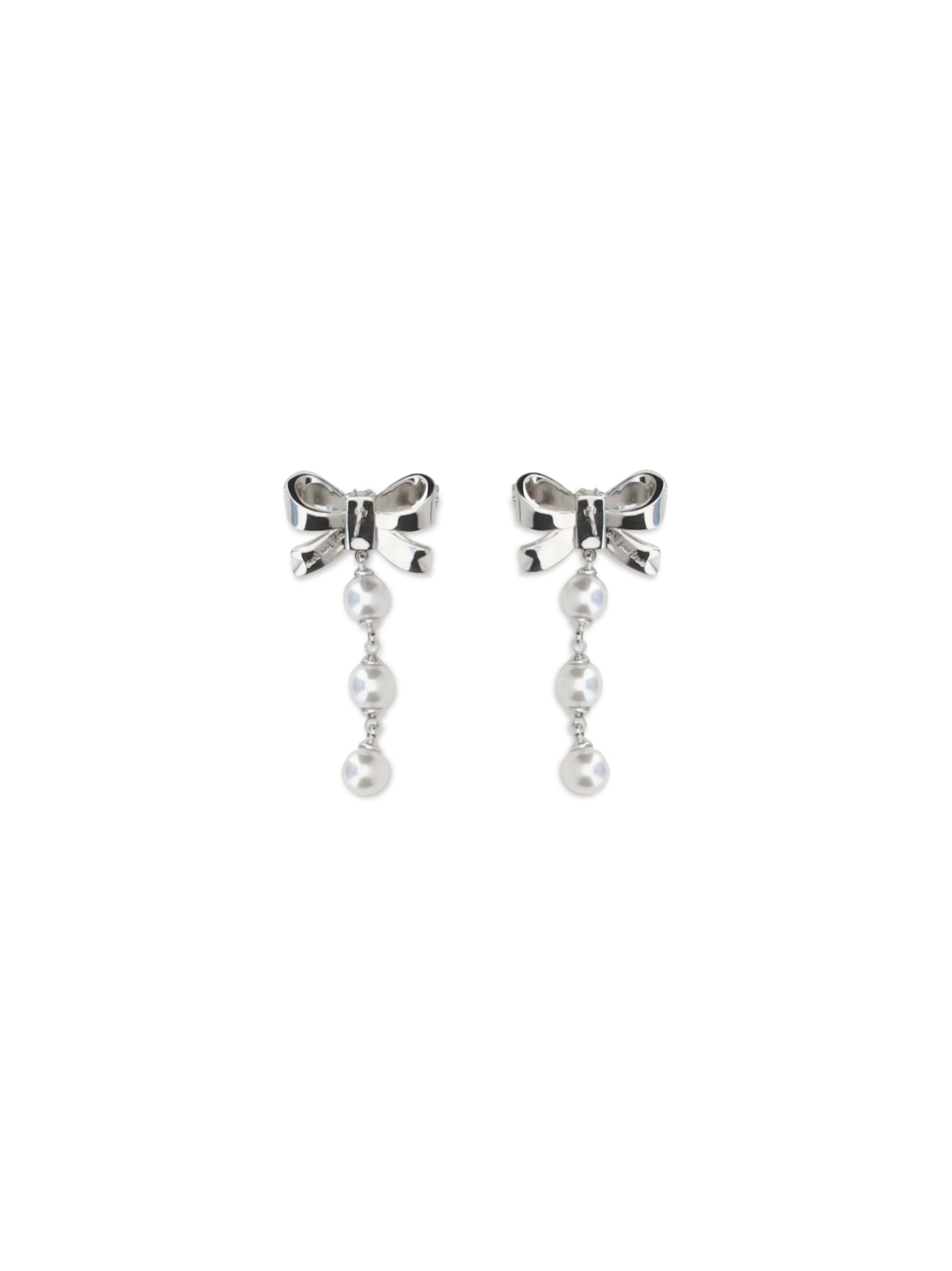Self-Portrait Women Crystal Bow And Pearl Drop Earrings SELF-PORTRAIT