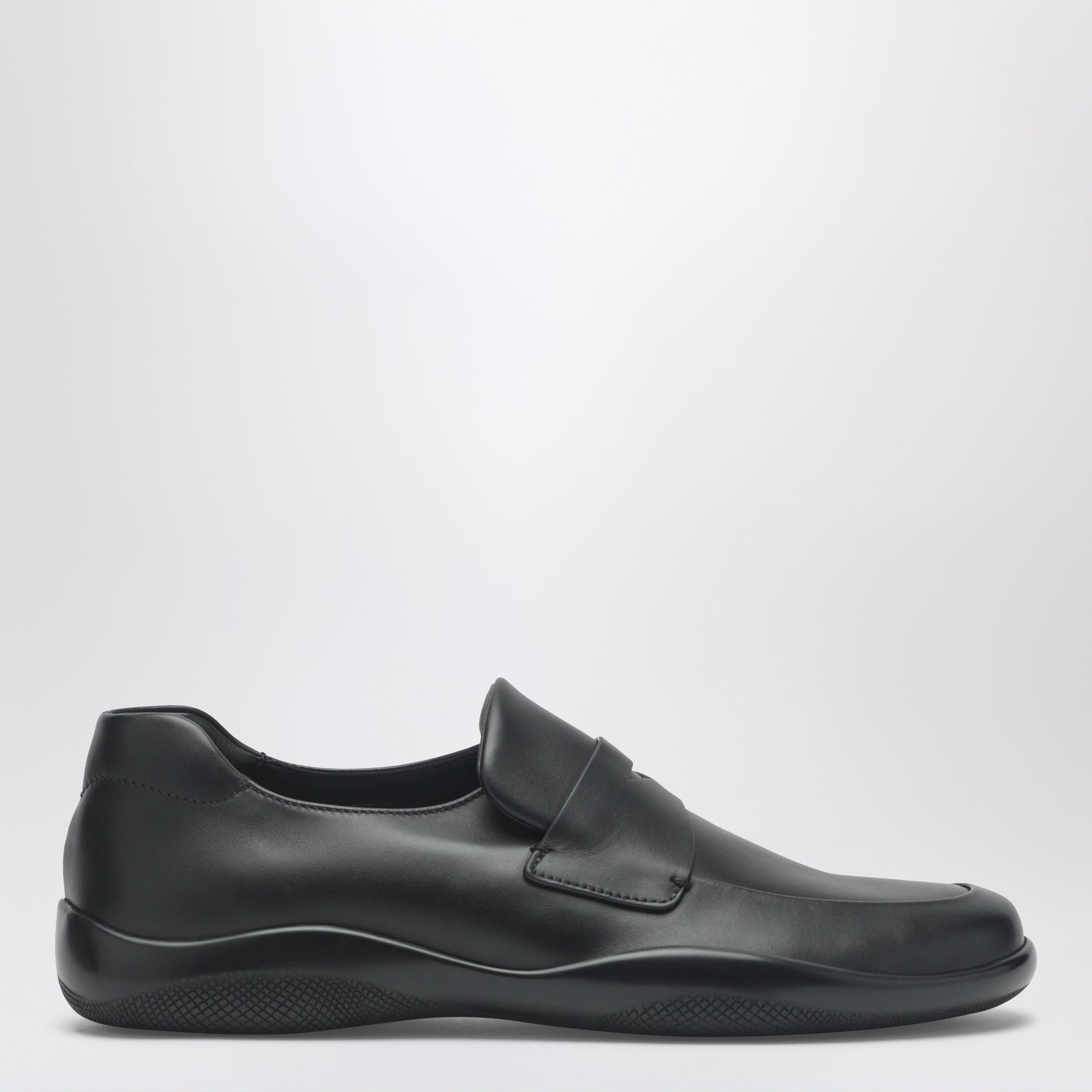 Prada Black Leather Toblach Loafers Men PRADA