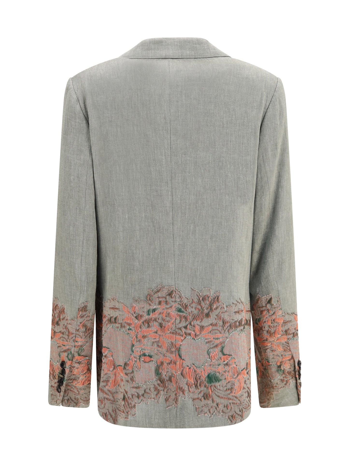 Dries Van Noten Women Double-Breasted Linen And Cotton-Blend Blazer With Embroidery DRIES VAN NOTEN