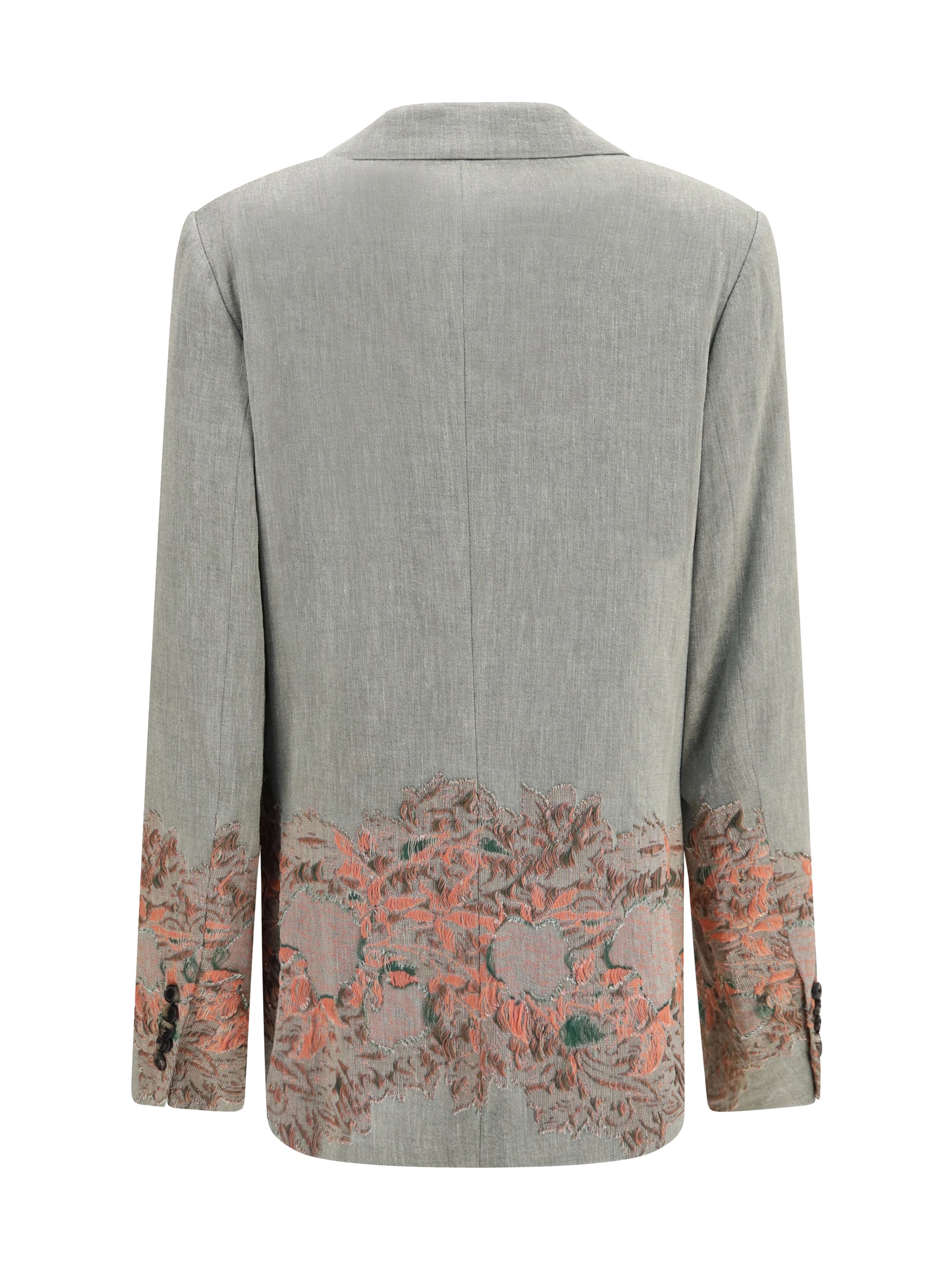 Dries Van Noten Women Double-Breasted Linen And Cotton-Blend Blazer With Embroidery DRIES VAN NOTEN