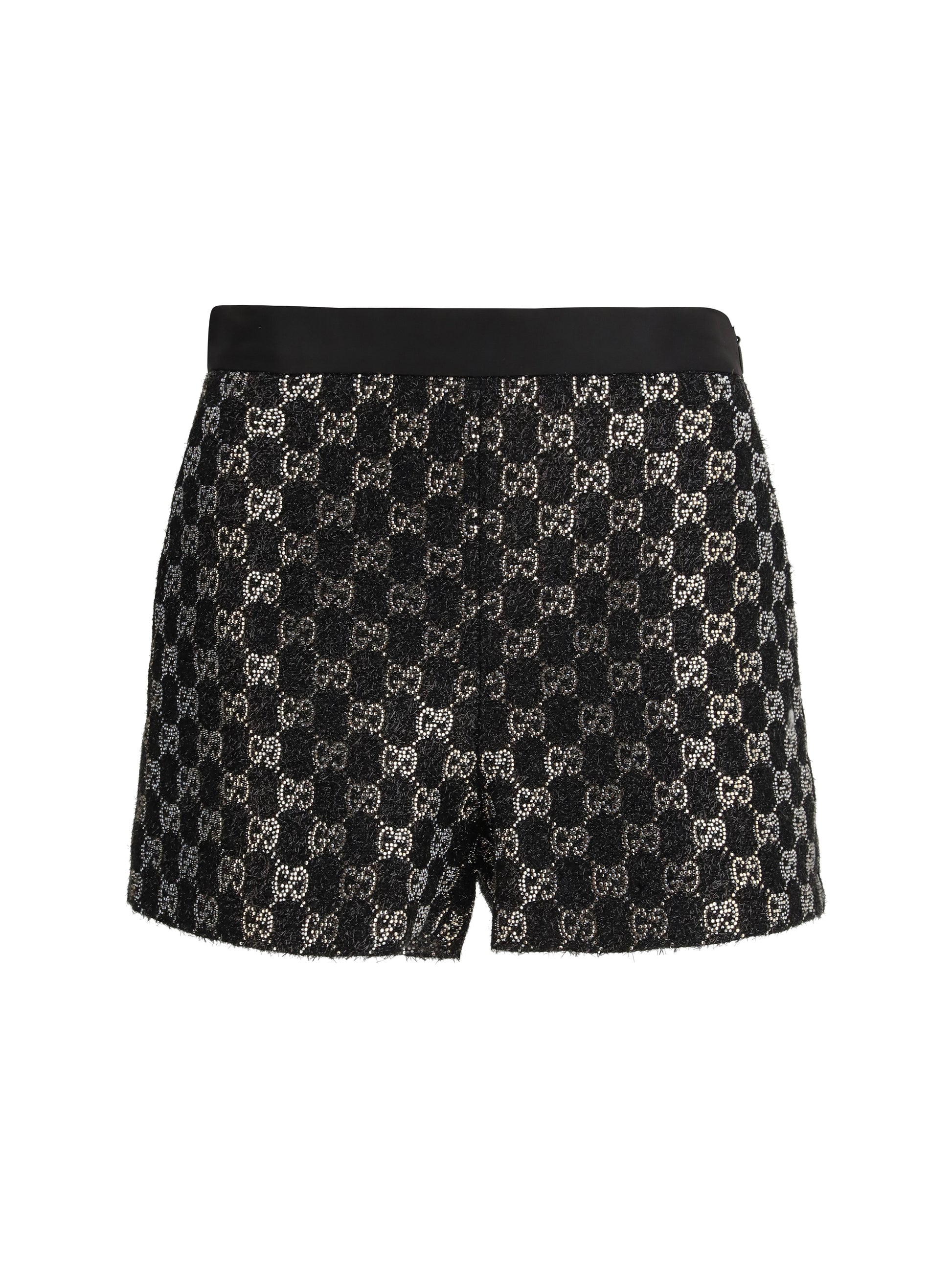 Gucci Women Tweed Wool Lamé Embroidered Shorts GUCCI