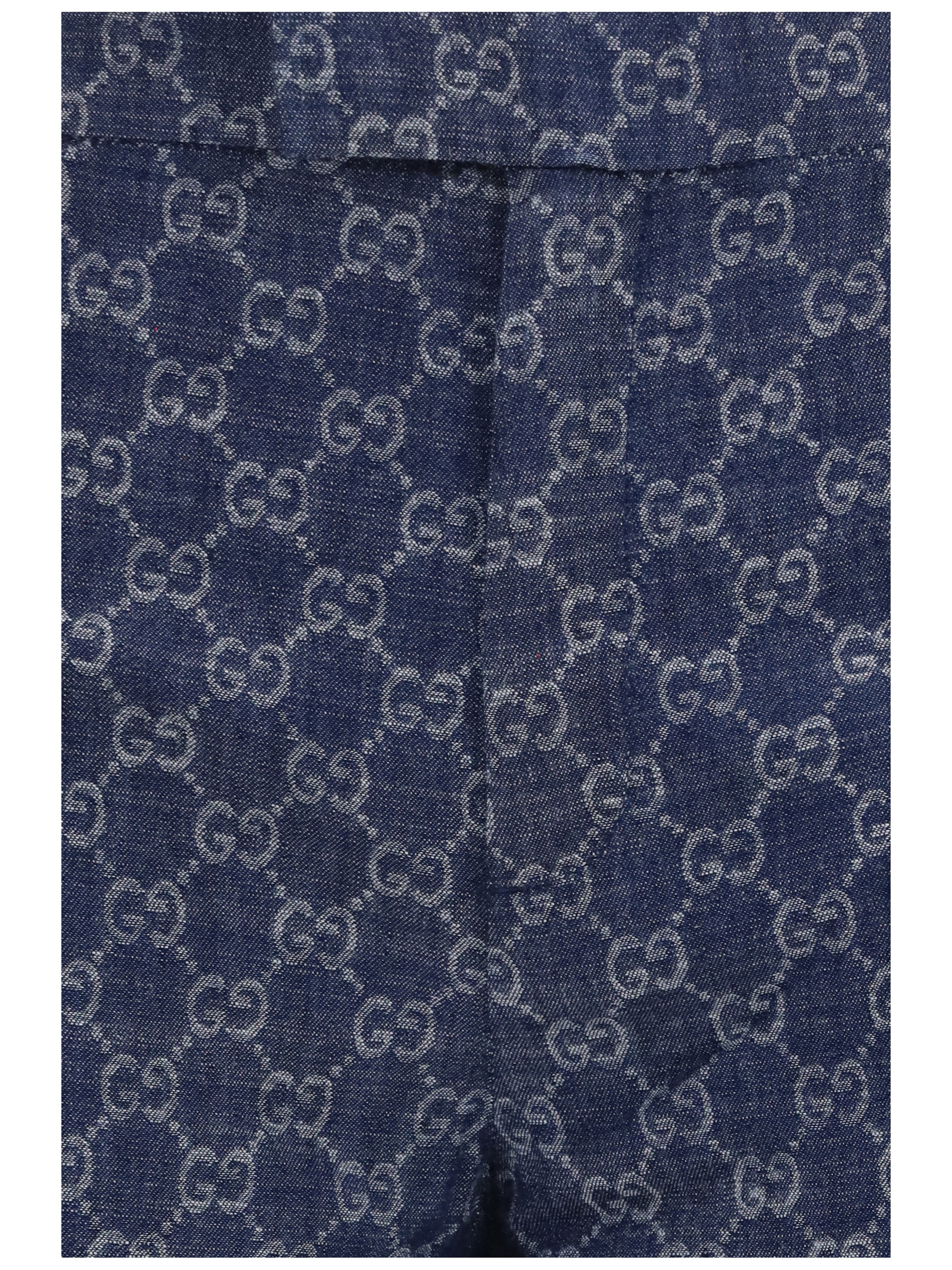 Gucci Women Gg Cotton Jacquard Denim Pants GUCCI