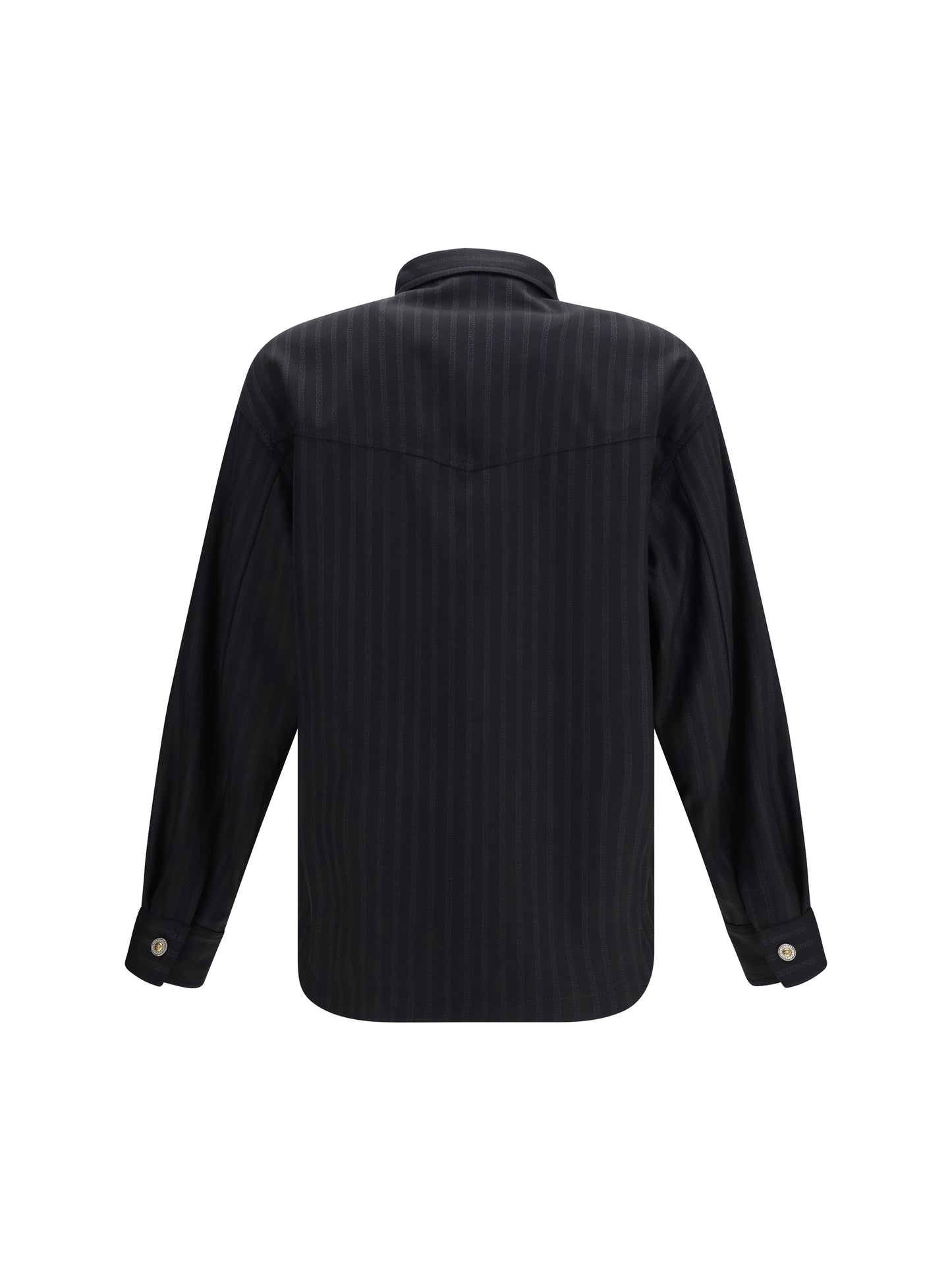 Versace Men Greca Monogram Jacquard Wool Shirt VERSACE