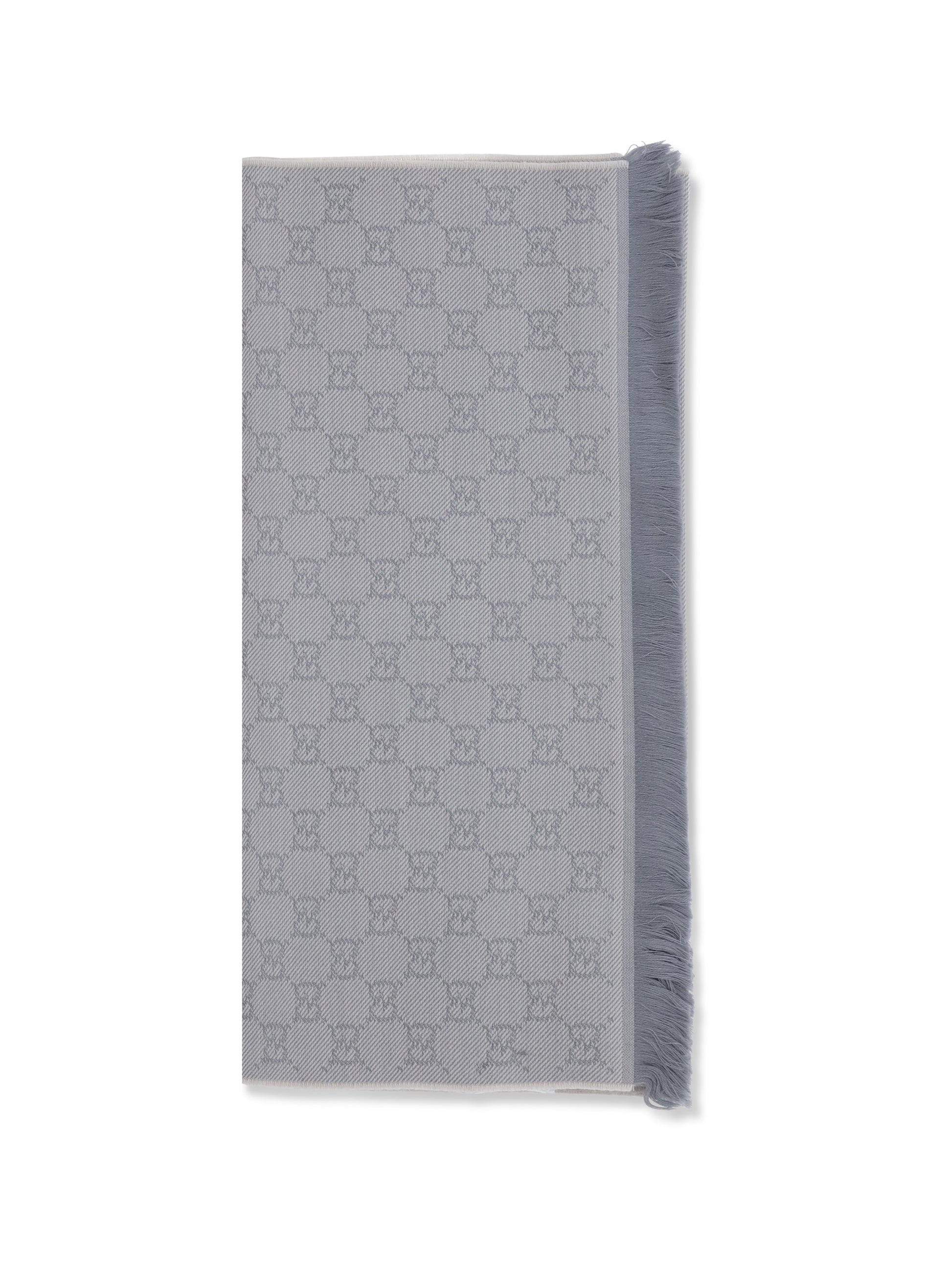 Gucci Women Gg Supreme Embroidered Wool Scarf GUCCI