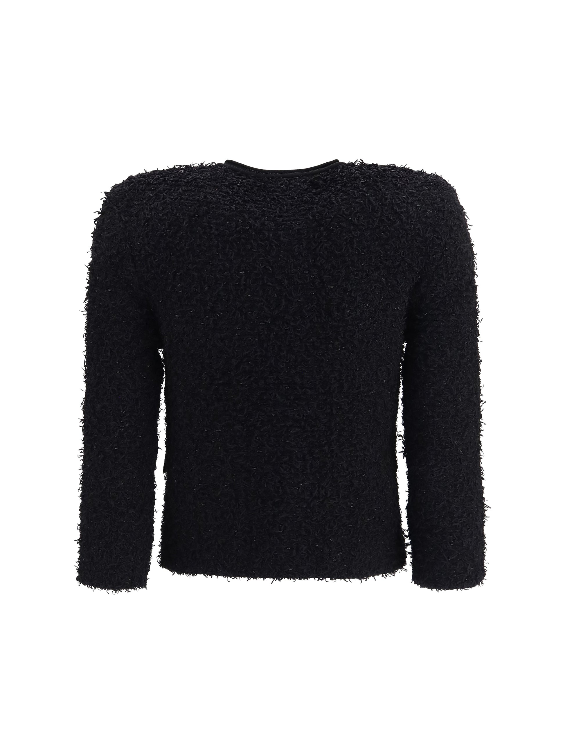 Balmain Women Double-Breasted Tweed Cropped Jacket With Logo Buttons BALMAIN