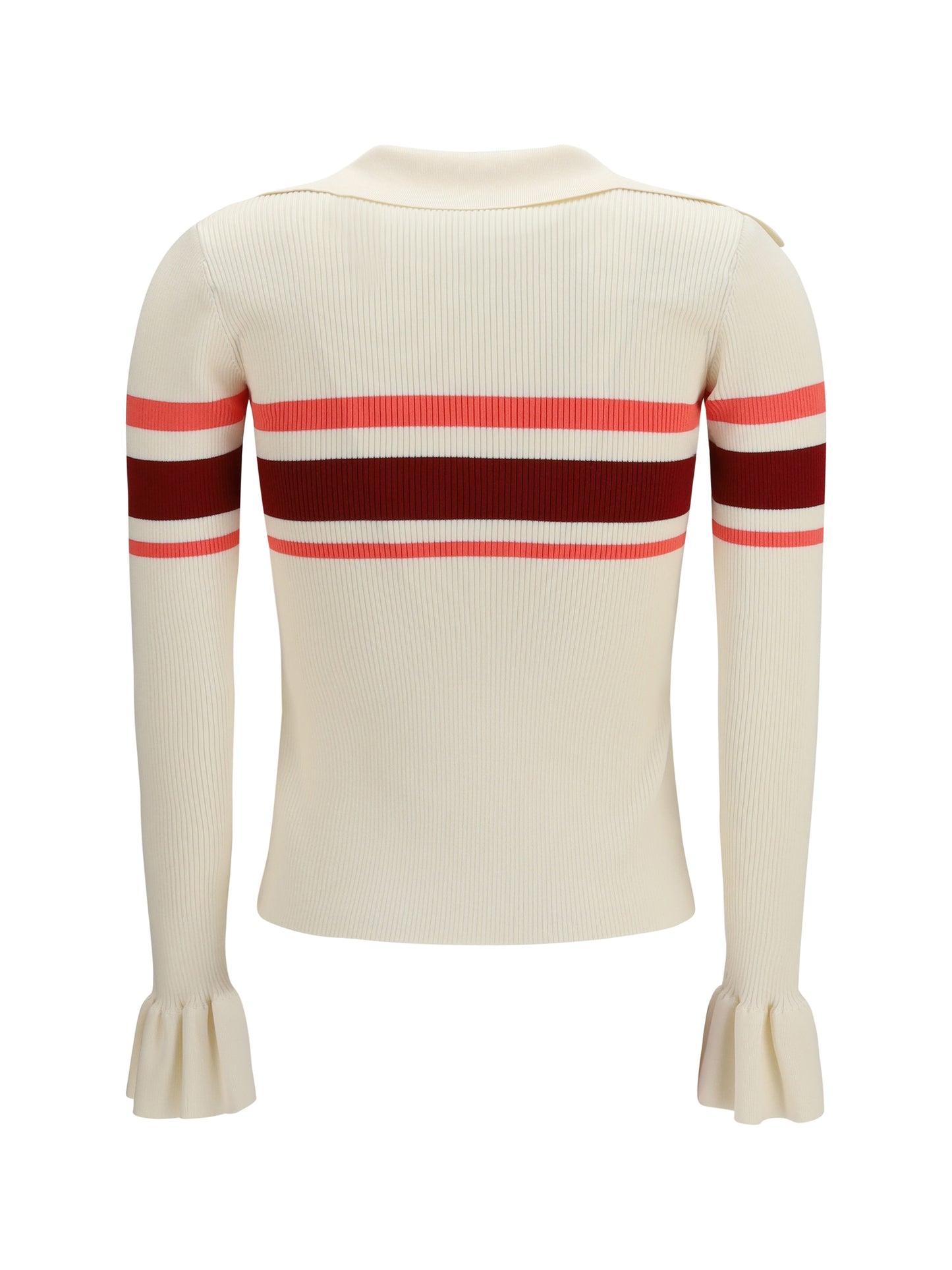 Self-Portrait Women Striped Viscose Knit Button Top SELF-PORTRAIT