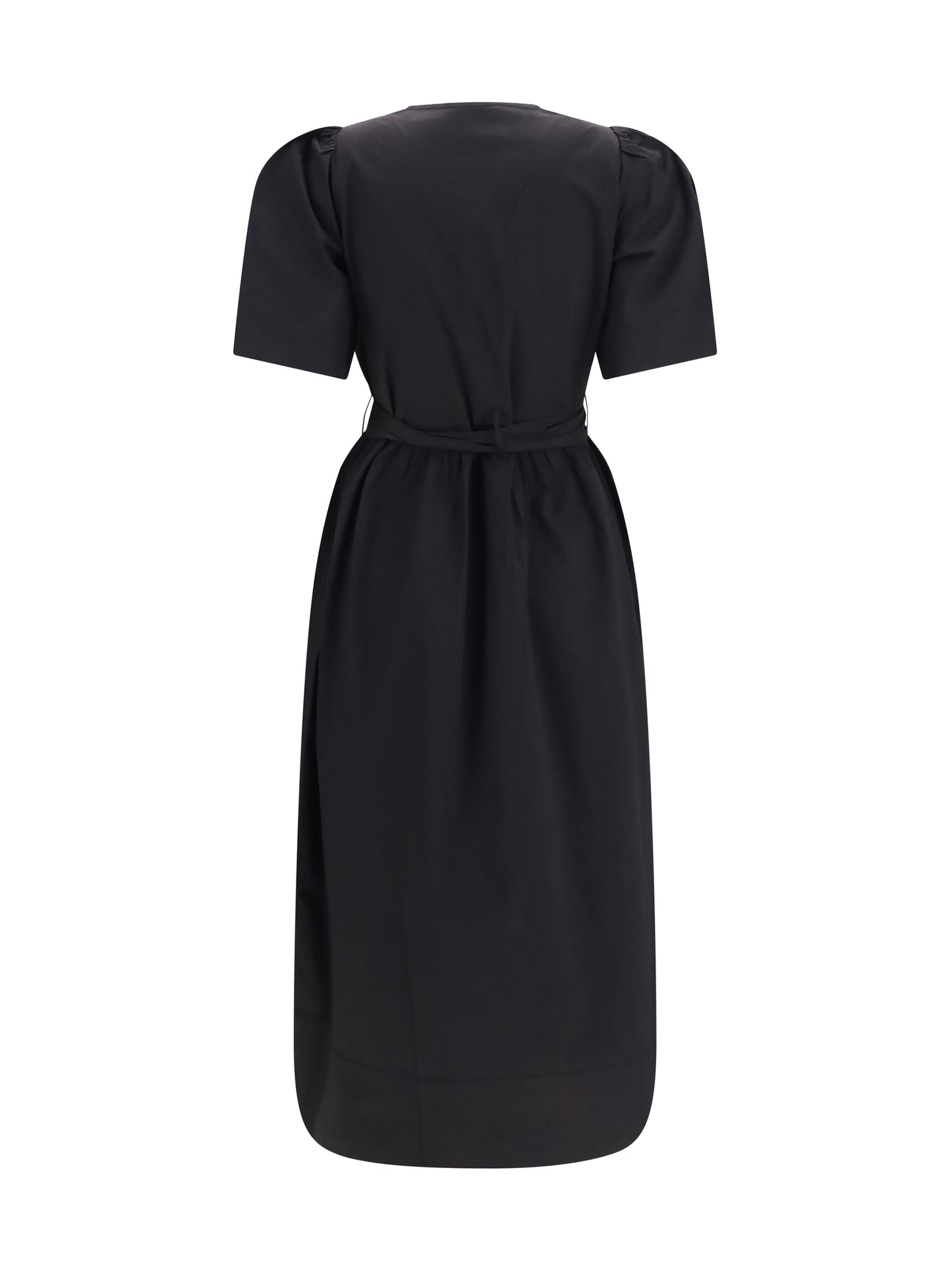 Ganni Women Midi Dress With Bows And Puff Shoulders GANNI