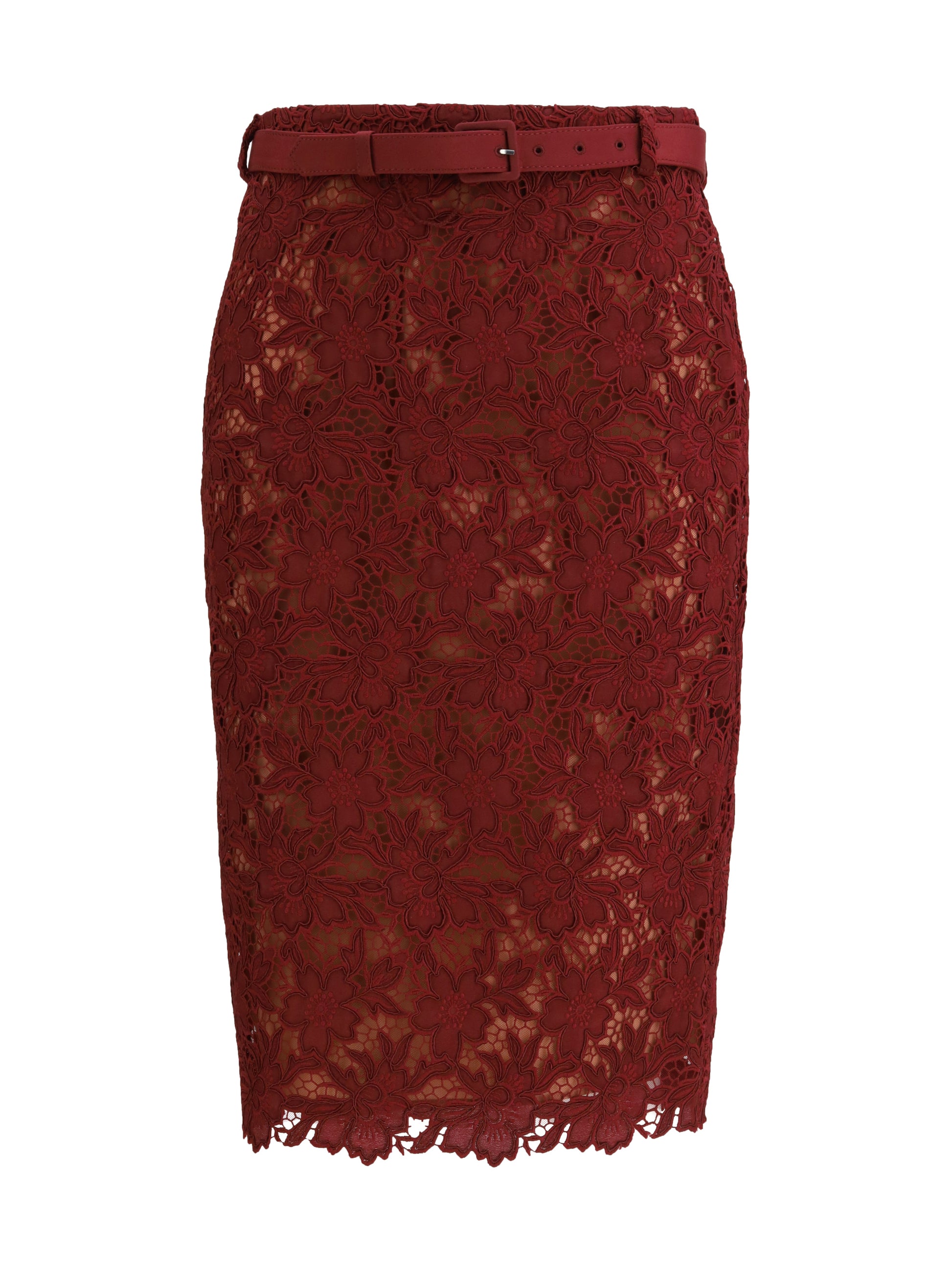 Self-Portrait Women Guipure Lace Midi Skirt SELF-PORTRAIT