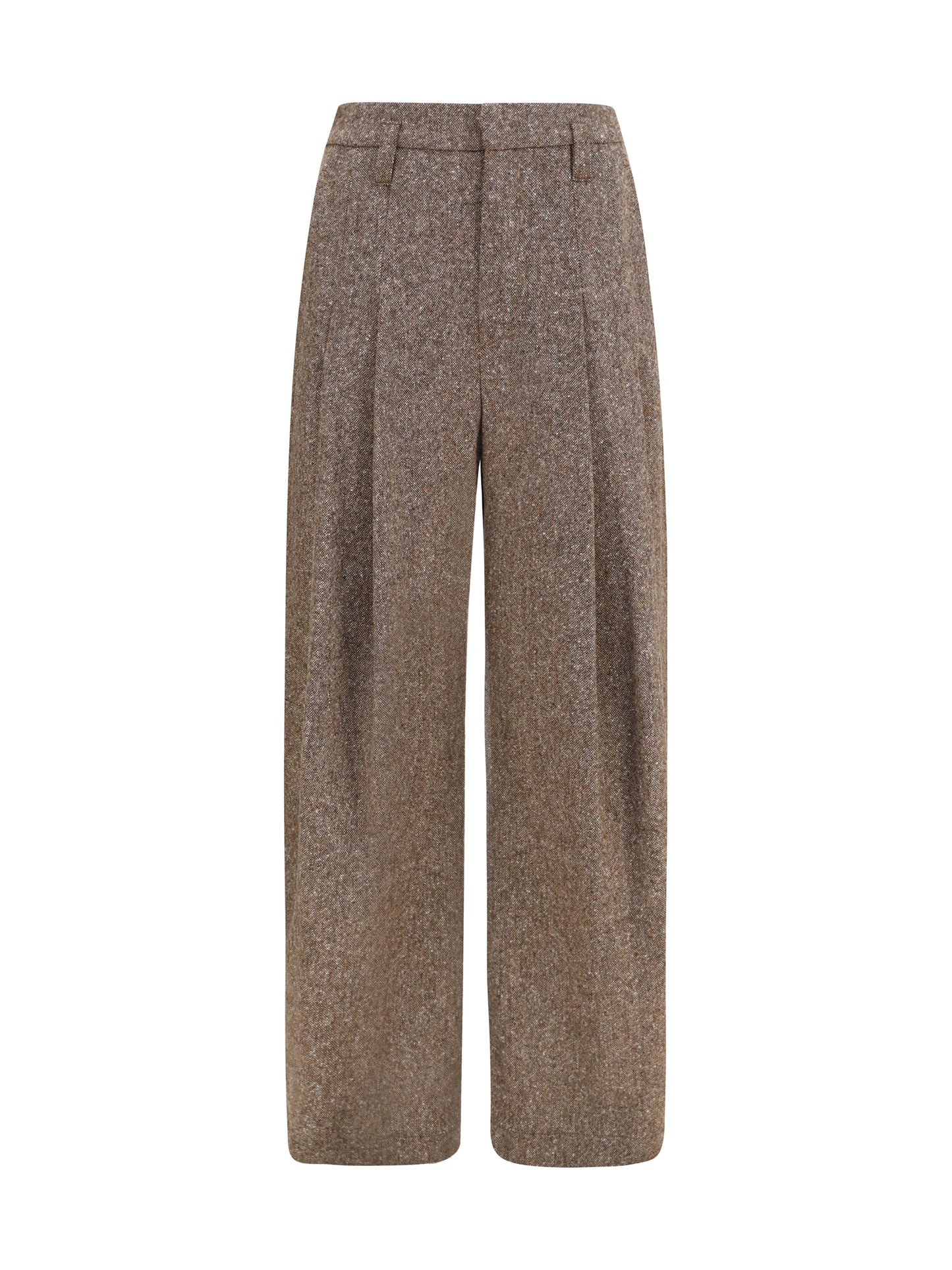 Brunello Cucinelli Women Virgin Wool Palazzo Pants With Monili Detail BRUNELLO CUCINELLI