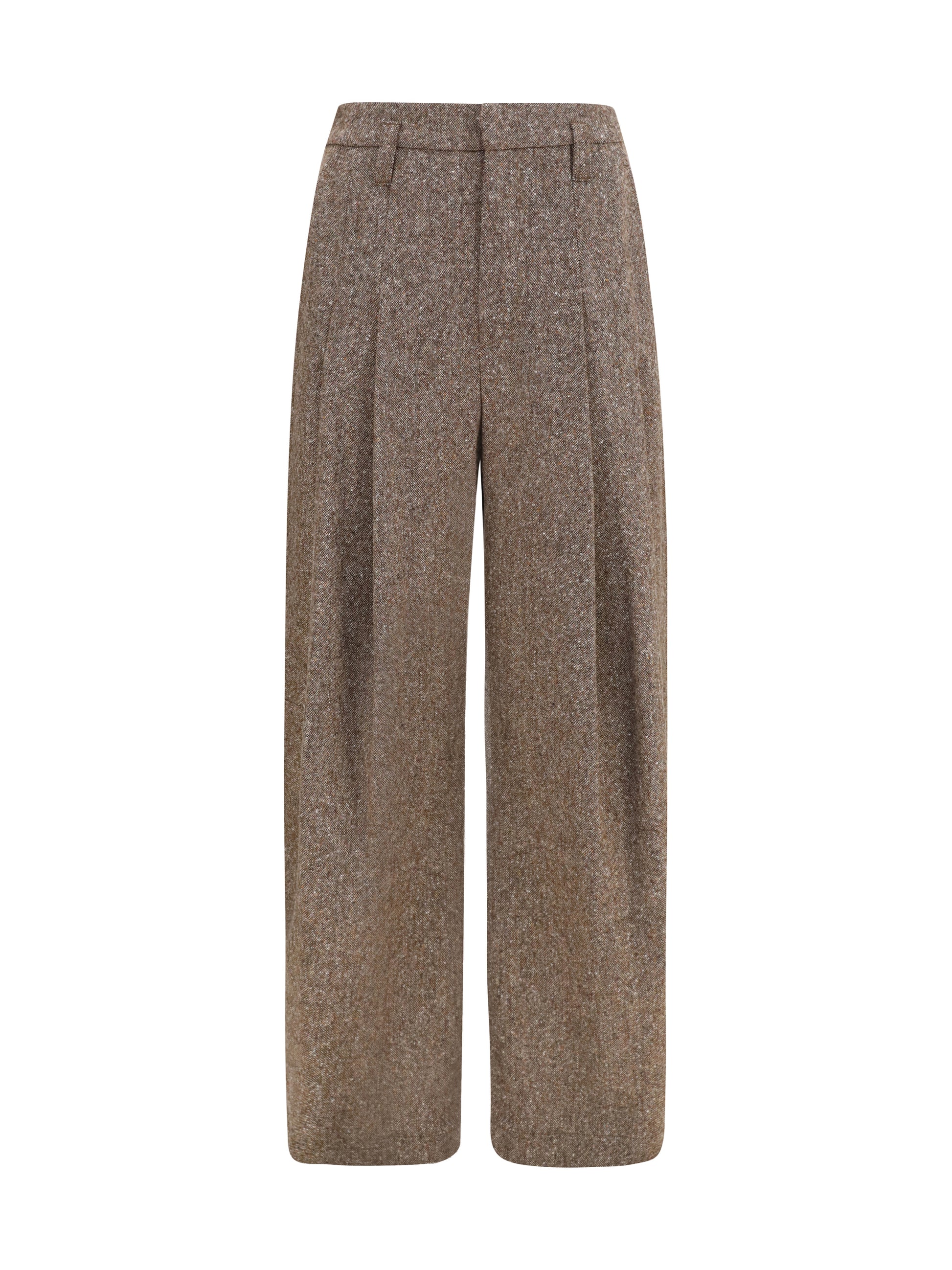 Brunello Cucinelli Women Virgin Wool Palazzo Pants With Monili Detail BRUNELLO CUCINELLI