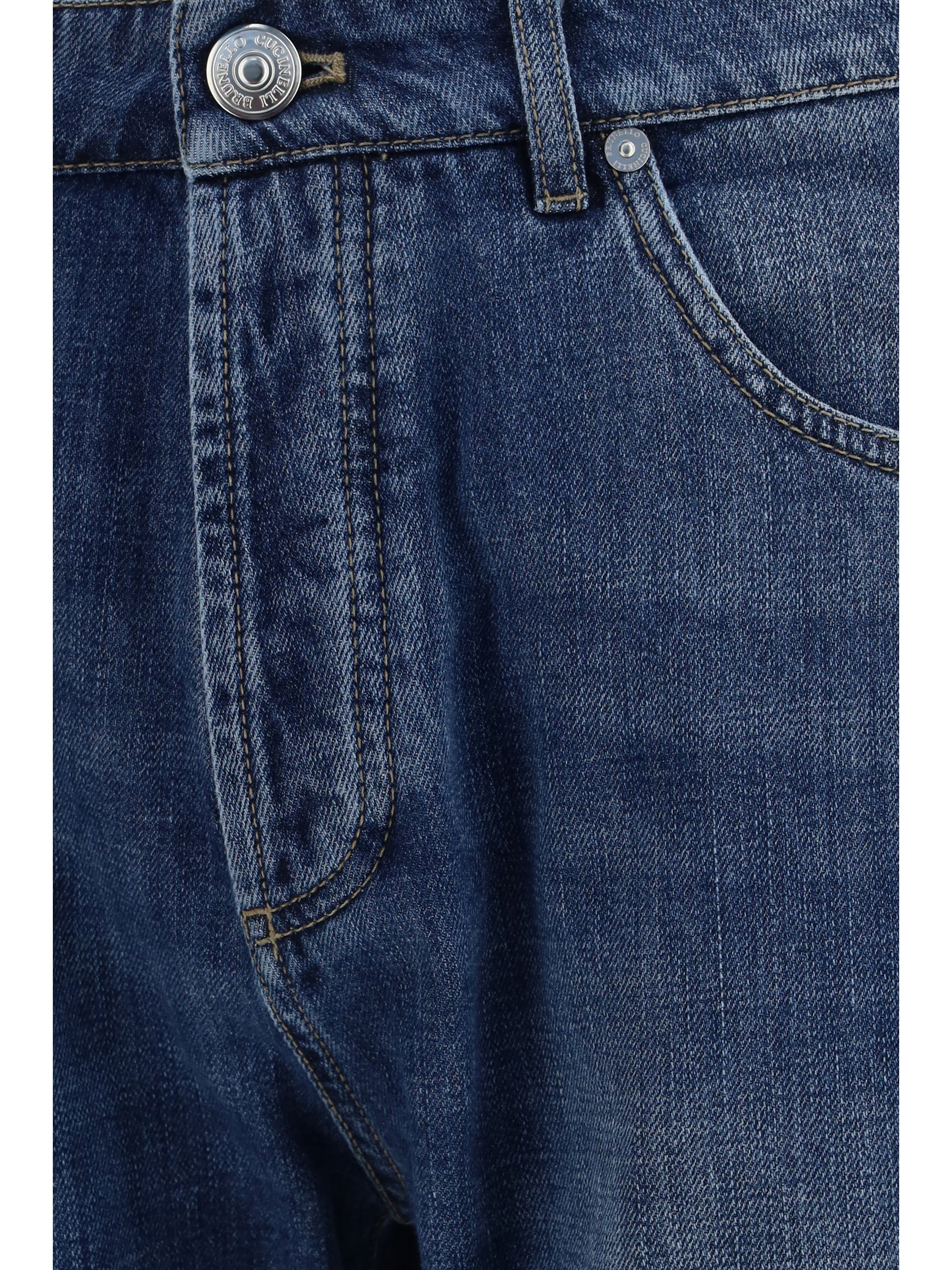 Brunello Cucinelli Men Straight Five-Pocket Jeans In Cotton BRUNELLO CUCINELLI