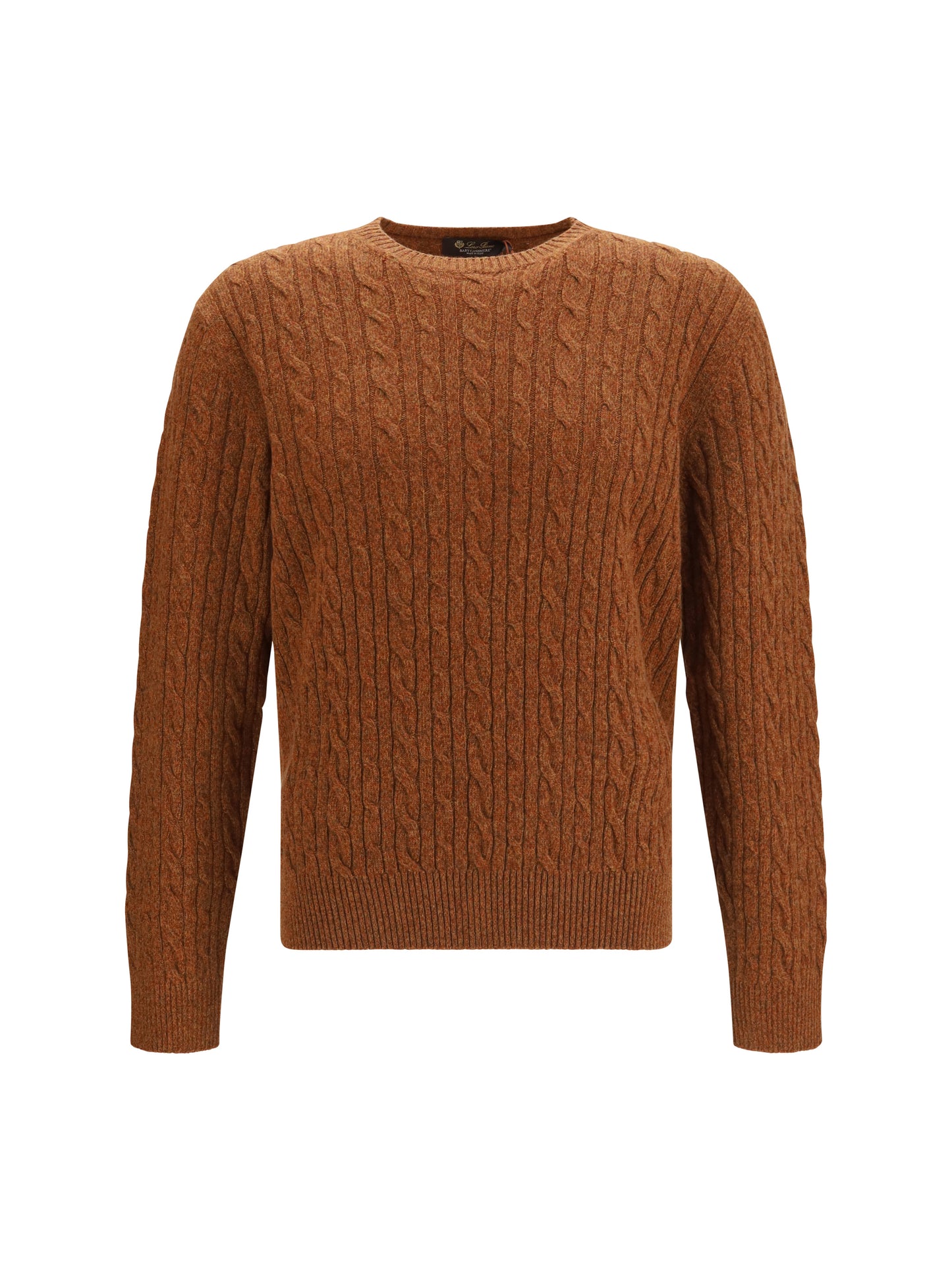 Loro Piana Men Treccia Crew Neck Sweater In Baby Cashmere LORO PIANA